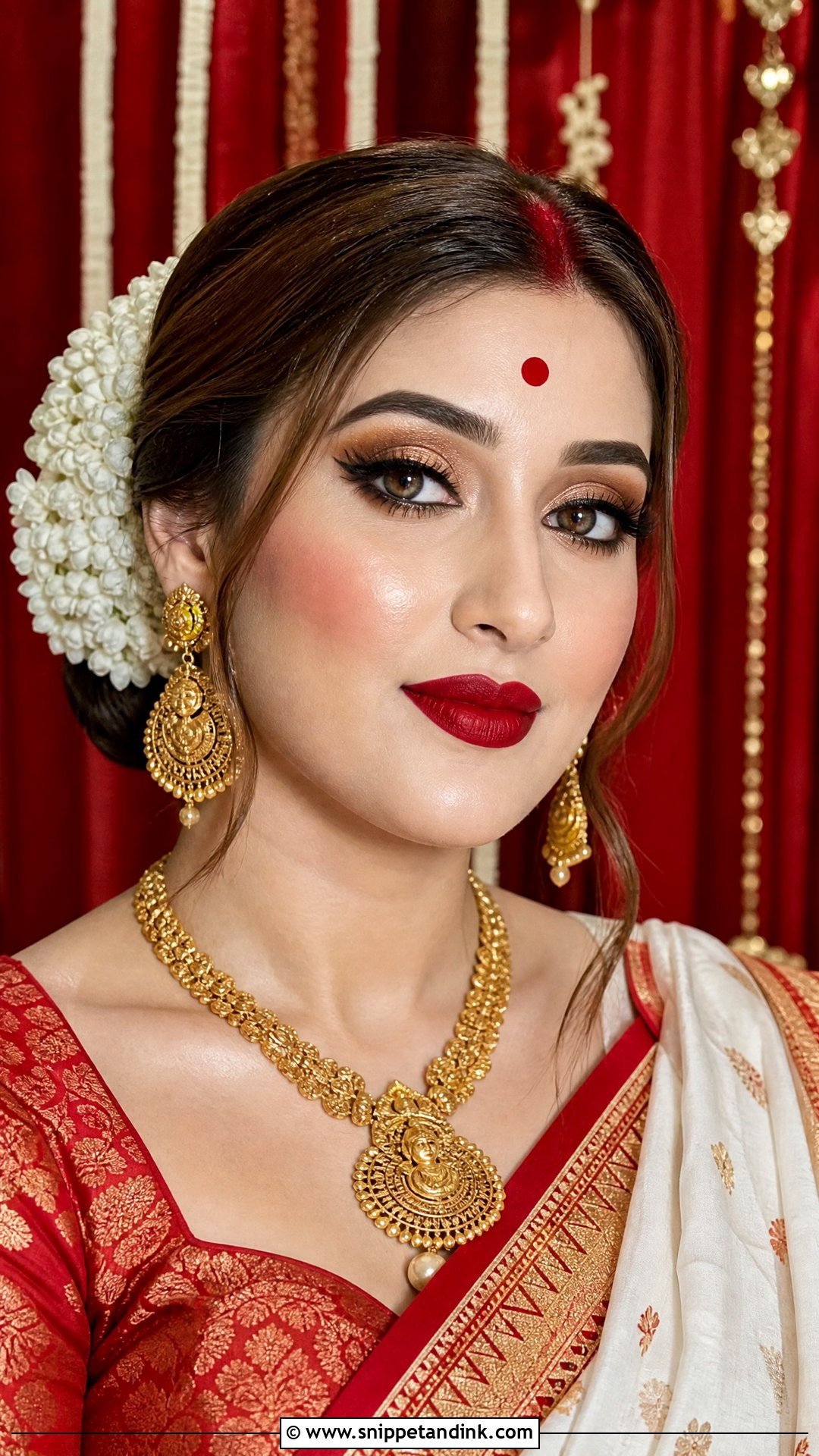 Indian Bridal Makeup With Bengali Saree - Snippet and Ink - 25 Indian Wedding Makeup Bridal Looks