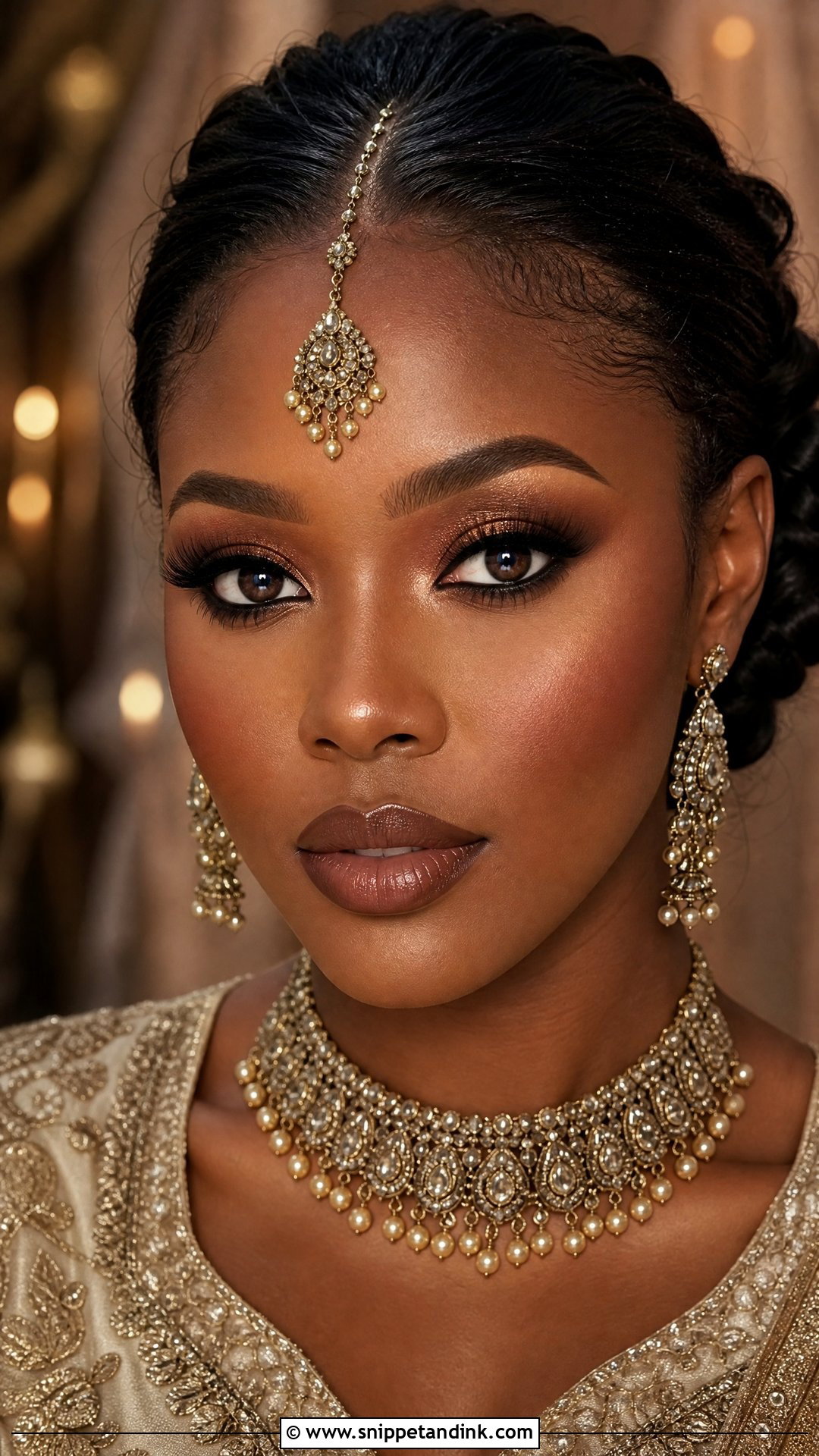 Indian Bridal Makeup With Brown Lip - Snippet and Ink - 25 Indian Wedding Makeup Bridal Looks