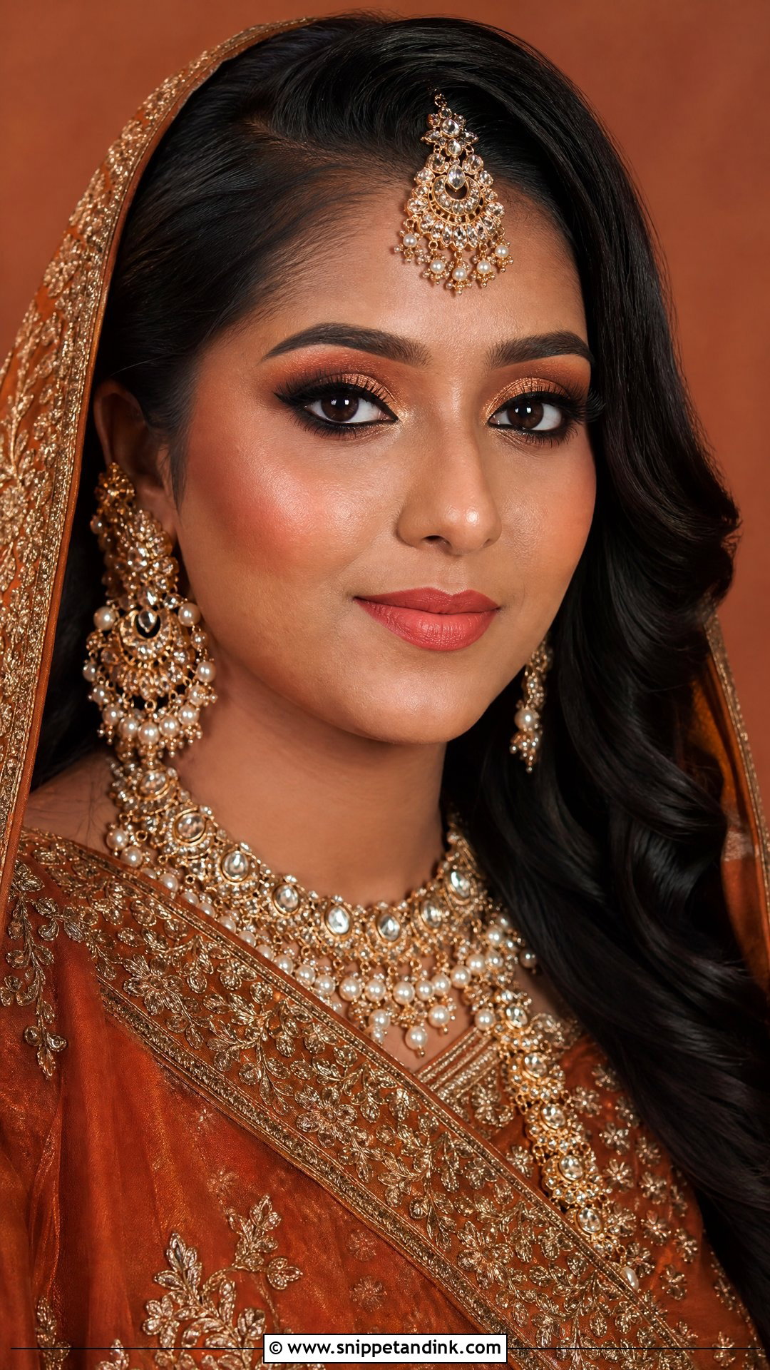 Indian Bridal Makeup With Copper Eyeshadow - Snippet and Ink - 20 Indian Bridal Makeup for Dark Skin Ideas