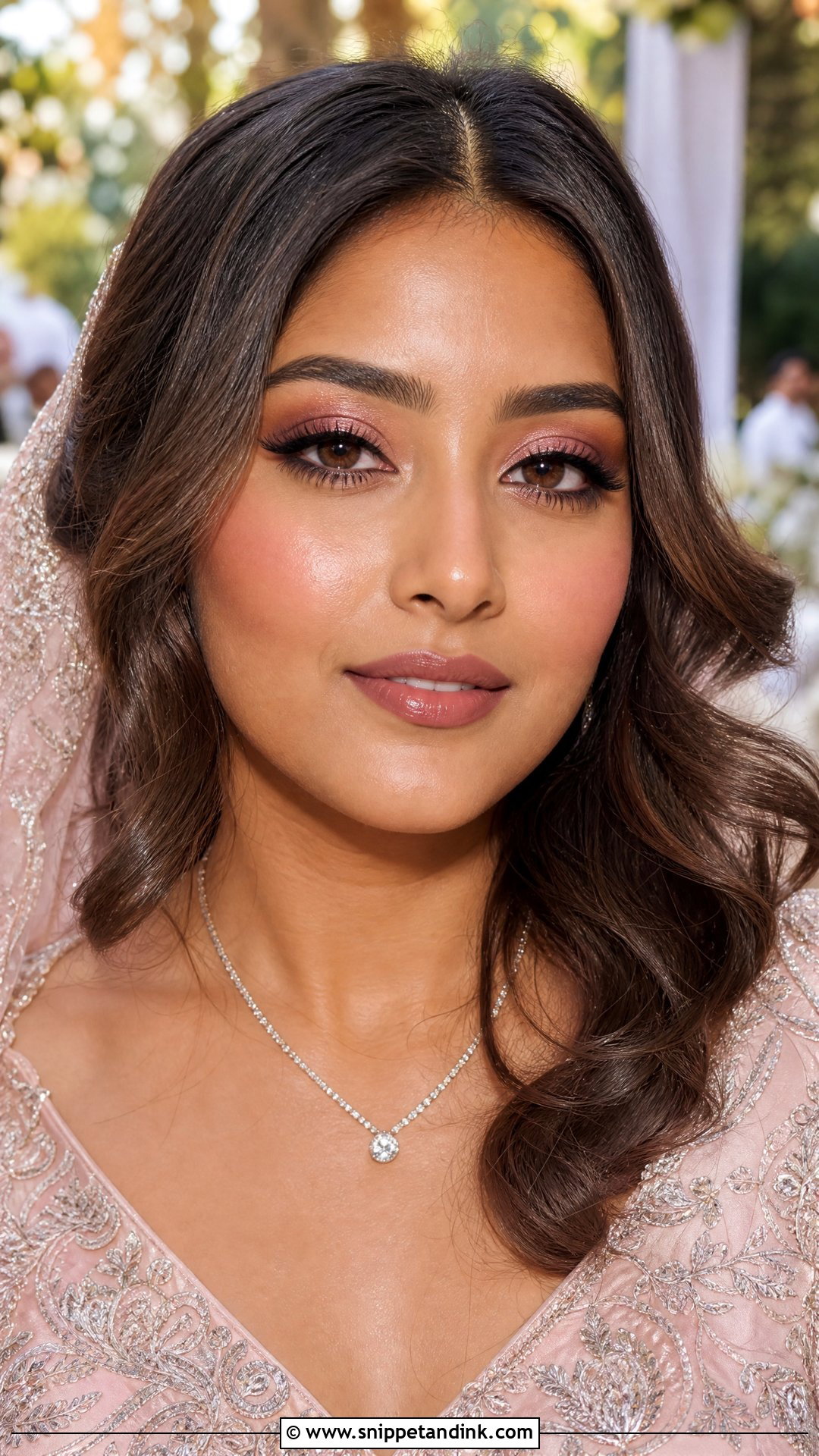 Indian Bridal Makeup With Dewy Skin - Snippet and Ink - 20 Indian Wedding Makeup Bridal Looks Brown Skin