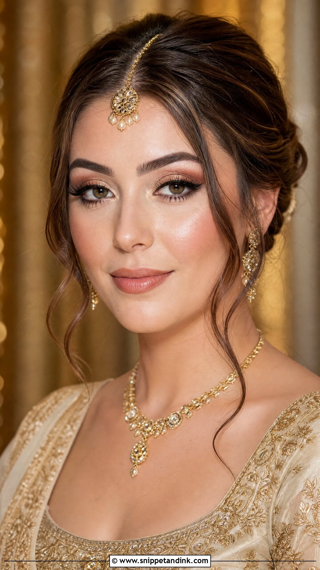 Indian Bridal Makeup With Gold Eyes - Snippet and Ink - 25 Indian Wedding Makeup Bridal Looks