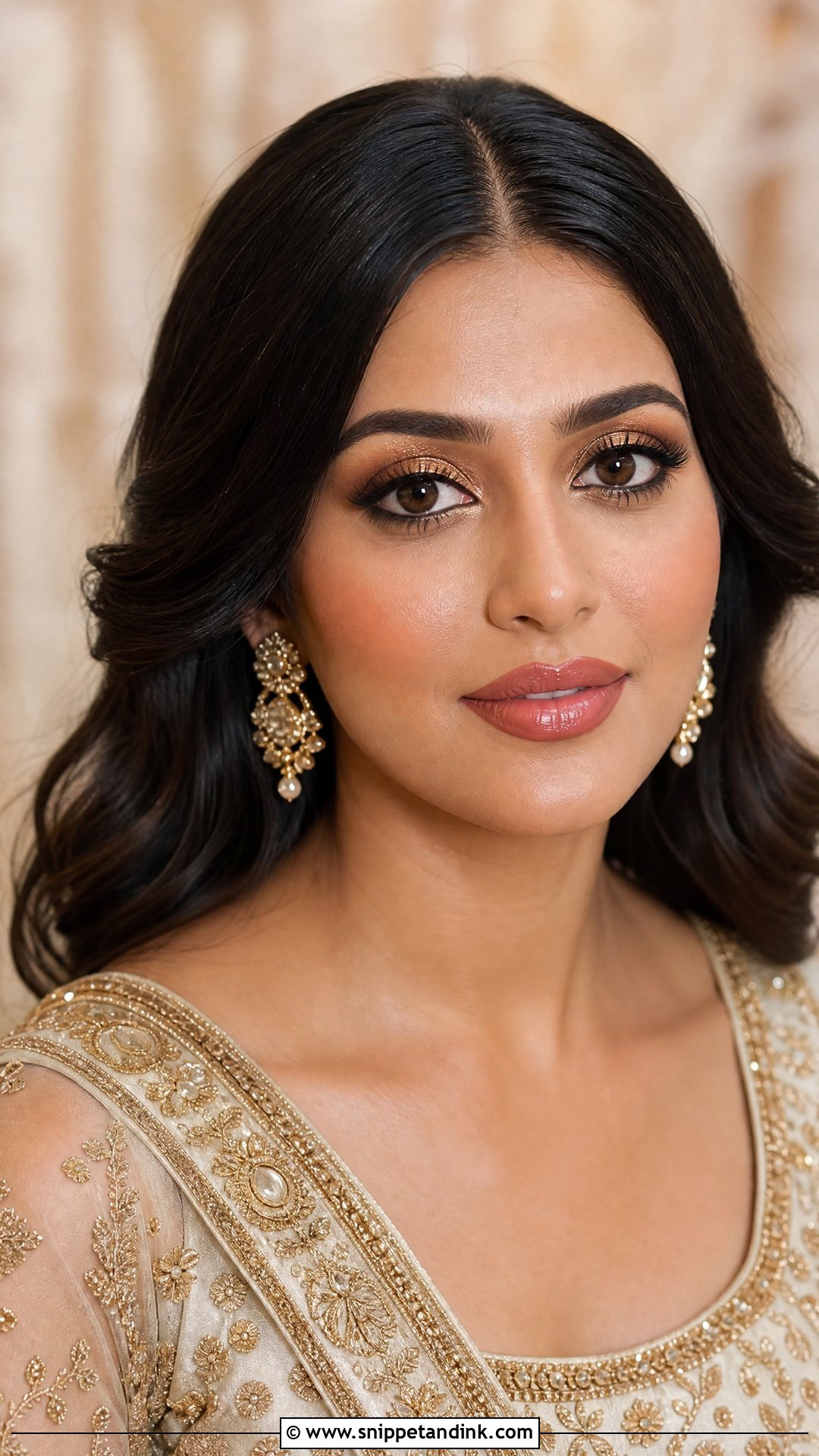 Indian Bridal Makeup With Gold Eyes - Snippet and Ink - 20 Indian Wedding Makeup Bridal Looks Brown Skin