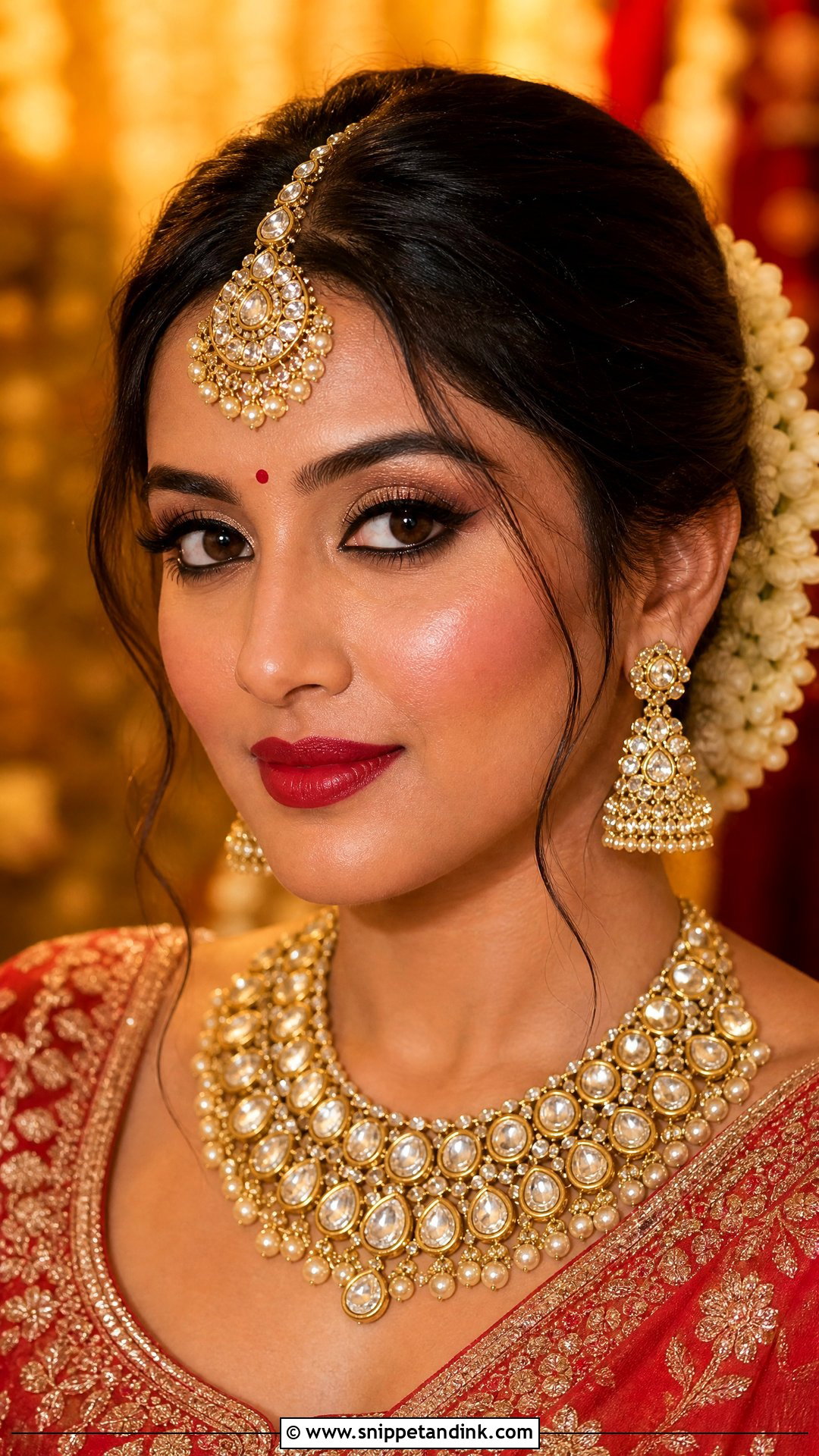 Indian Bridal Makeup With Low Bun - Snippet and Ink - 20 Indian Wedding Makeup Bridal Looks Hair Styles Asian Bride