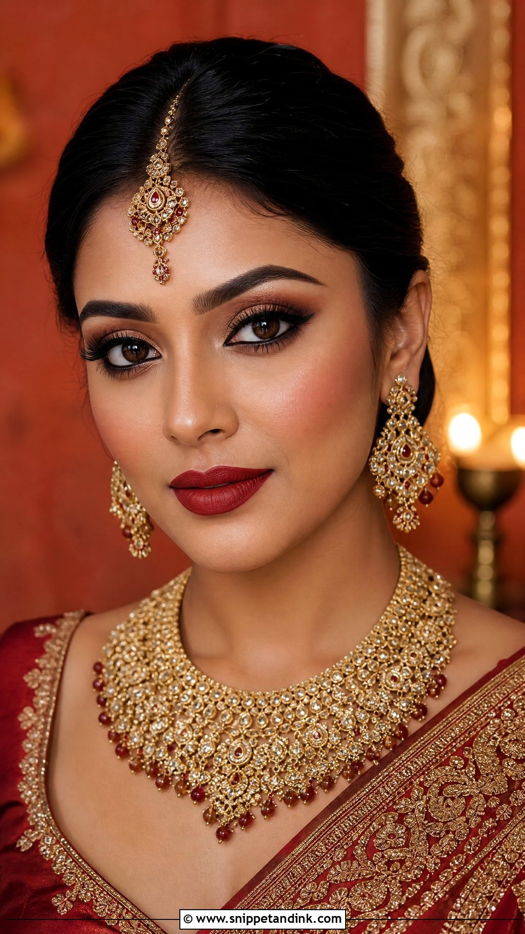Indian Bridal Makeup With Matte Base - Snippet and Ink - 20 Indian Bride Makeup Bridal Looks
