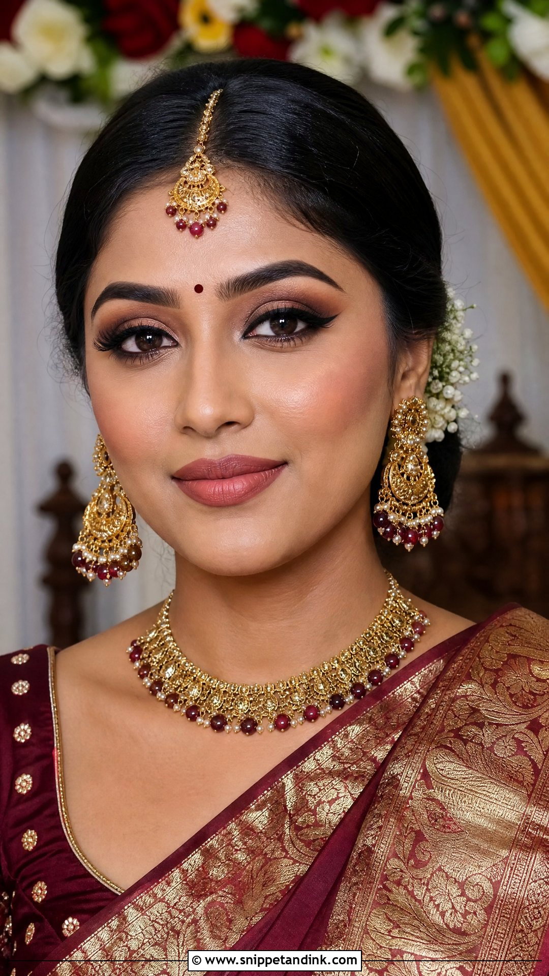 Indian Bridal Makeup With Matte Base - Snippet and Ink - 20 Indian Wedding Makeup Bridal Looks Brown Skin