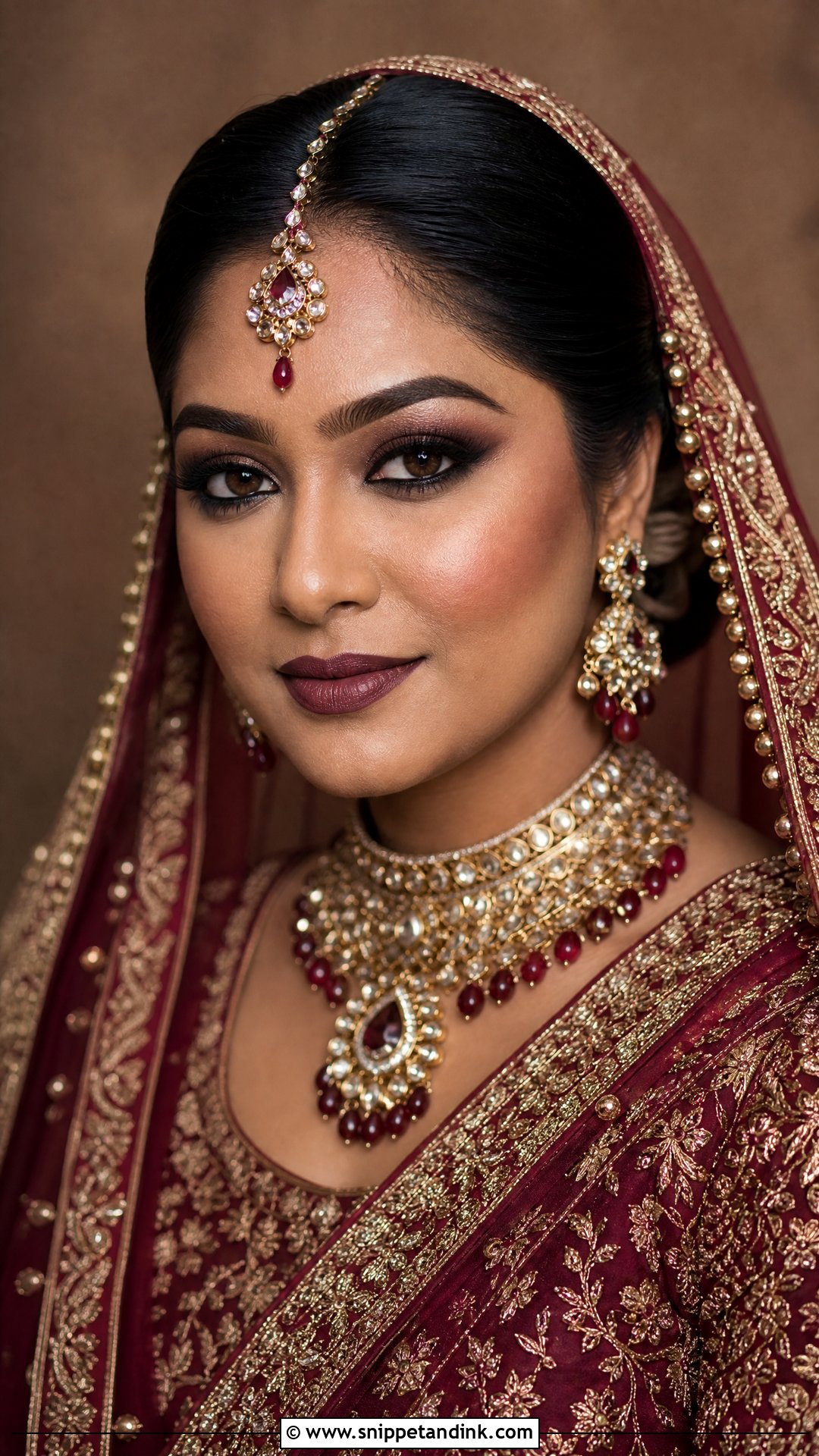 Indian Bridal Makeup With Matte Base - Snippet and Ink - 20 Indian Bridal Makeup for Dark Skin Ideas