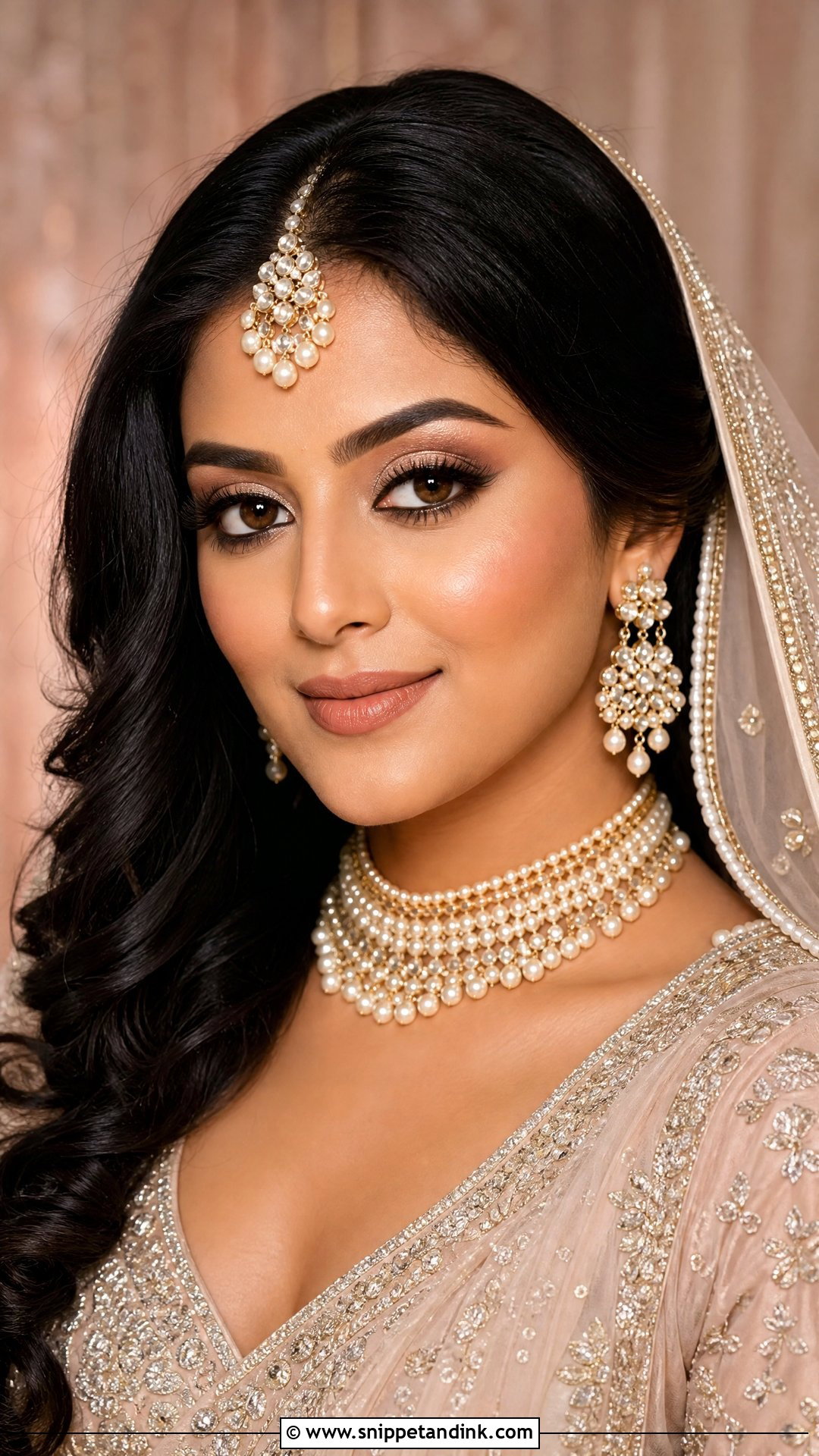 Indian Bridal Makeup With Nude Lip - Snippet and Ink - 20 Indian Bride Makeup Bridal Looks