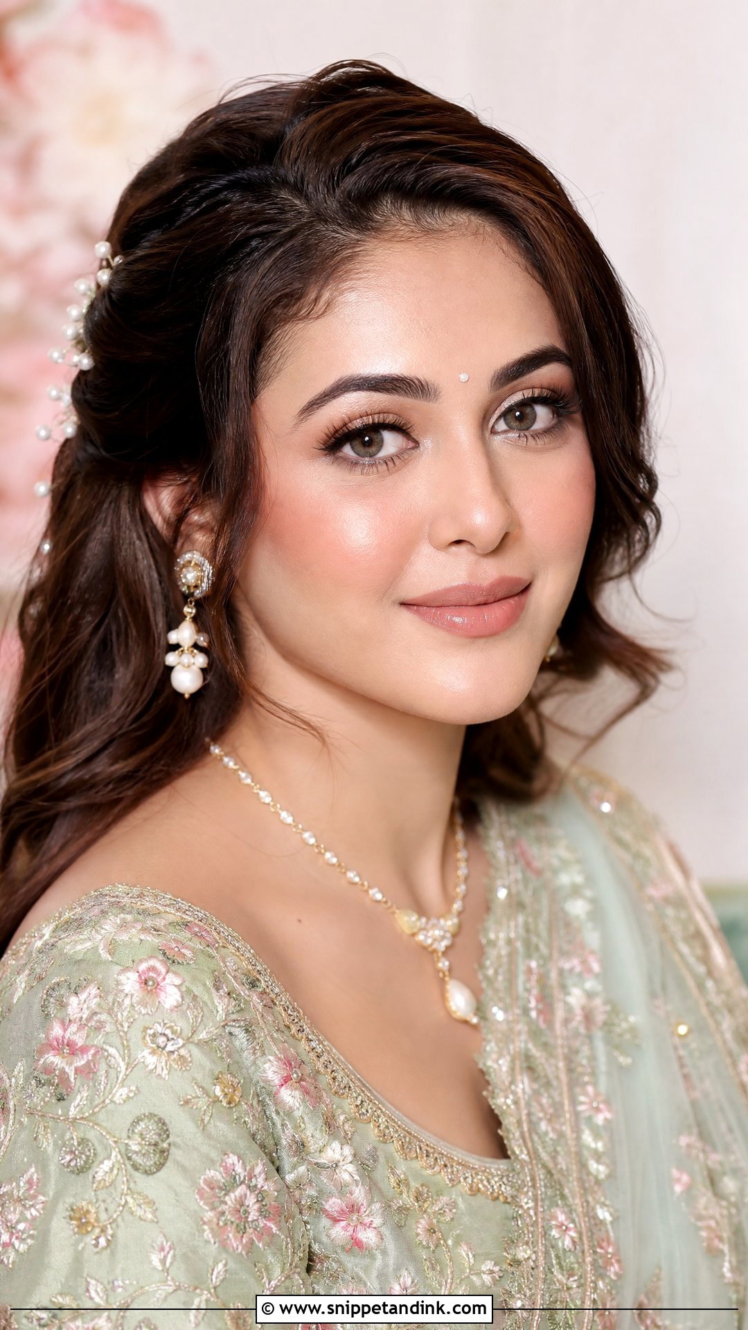 Indian Bridal Makeup With Pastel Lehenga - Snippet and Ink - 20 Indian Bride Makeup Bridal Looks