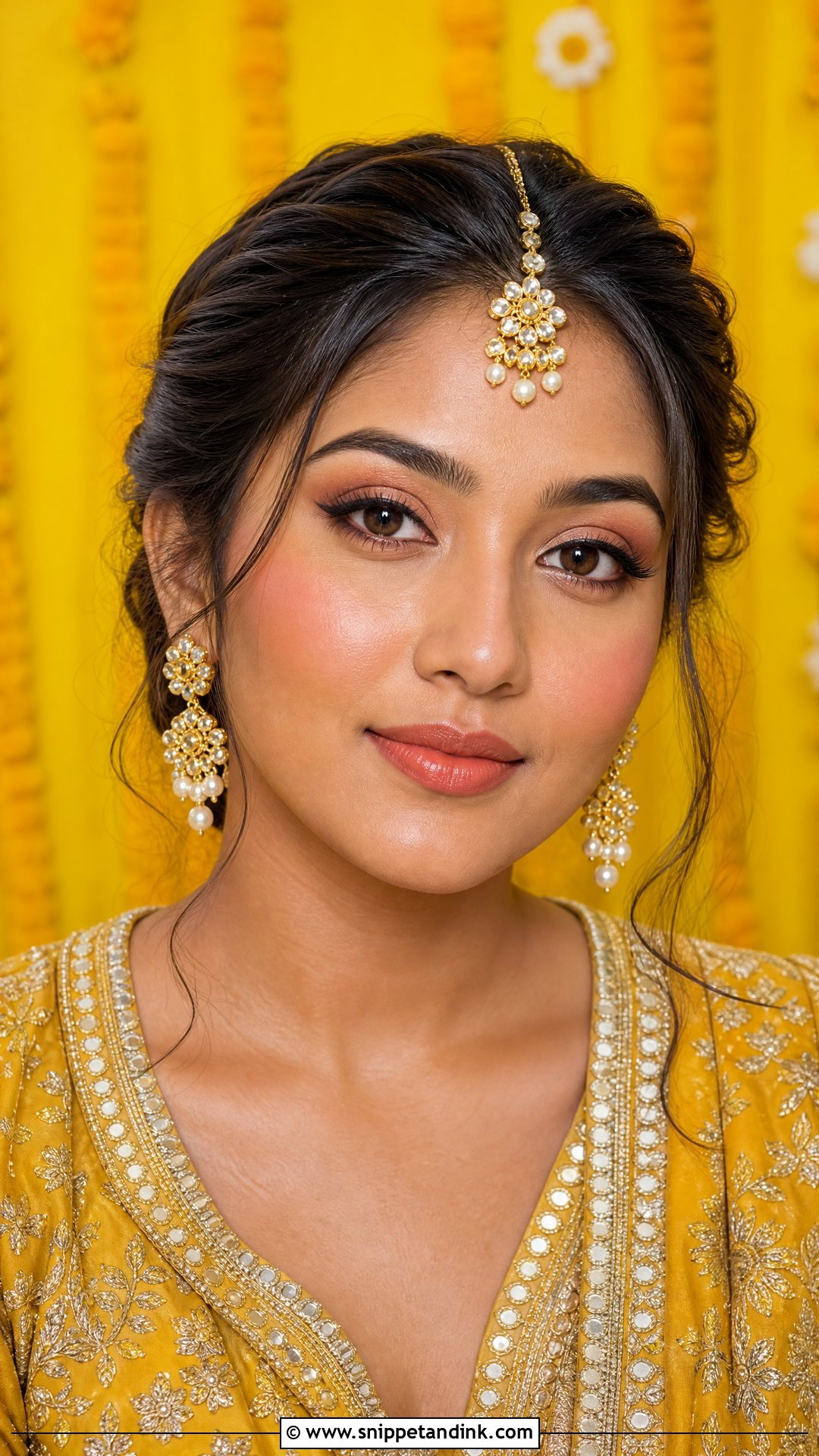 Indian Bridal Makeup With Peach Blush - Snippet and Ink - 20 Indian Wedding Makeup Bridal Looks Brown Skin
