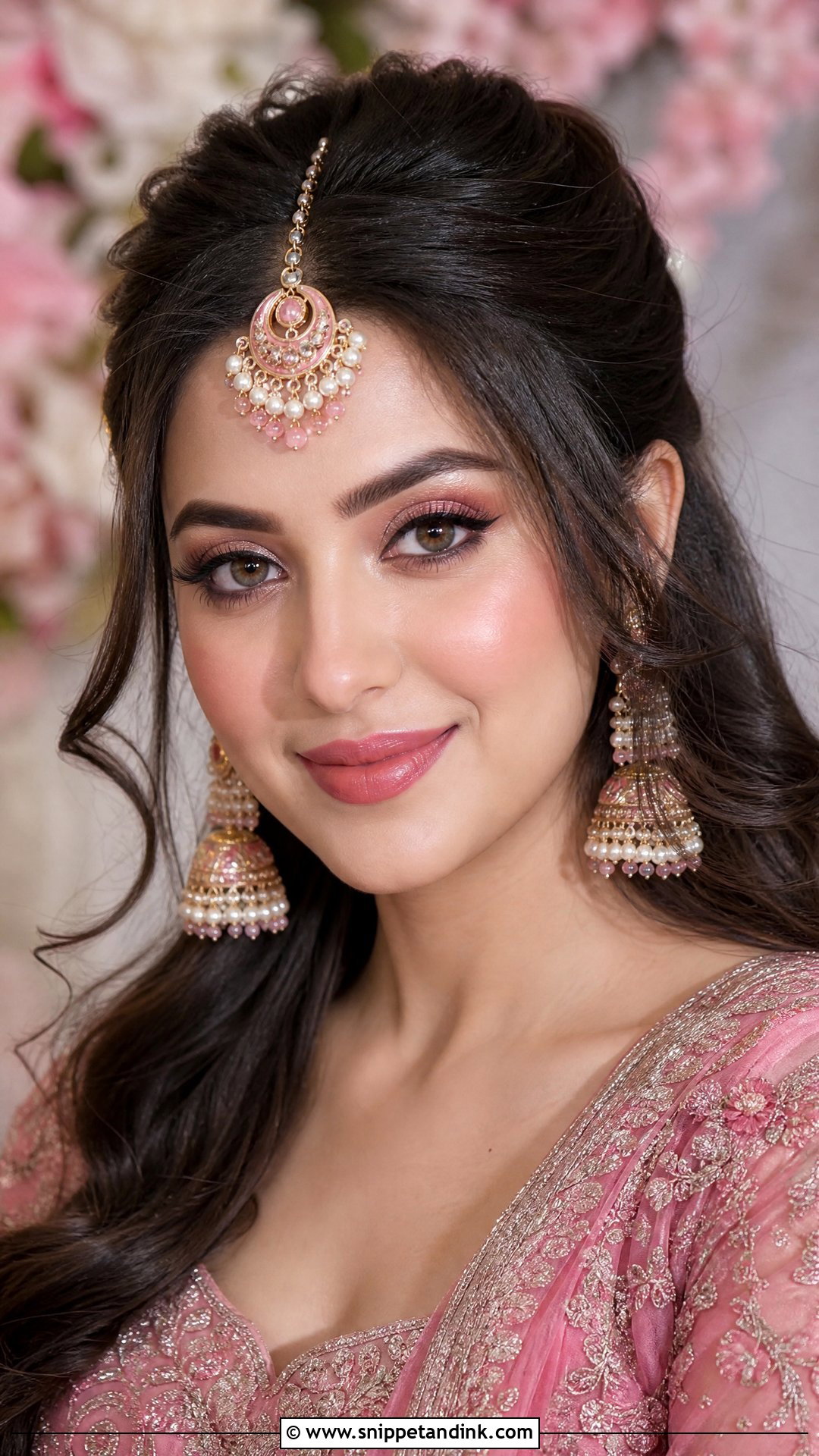 Indian Bridal Makeup With Pink Lehenga - Snippet and Ink - 20 Indian Bride Makeup Bridal Looks