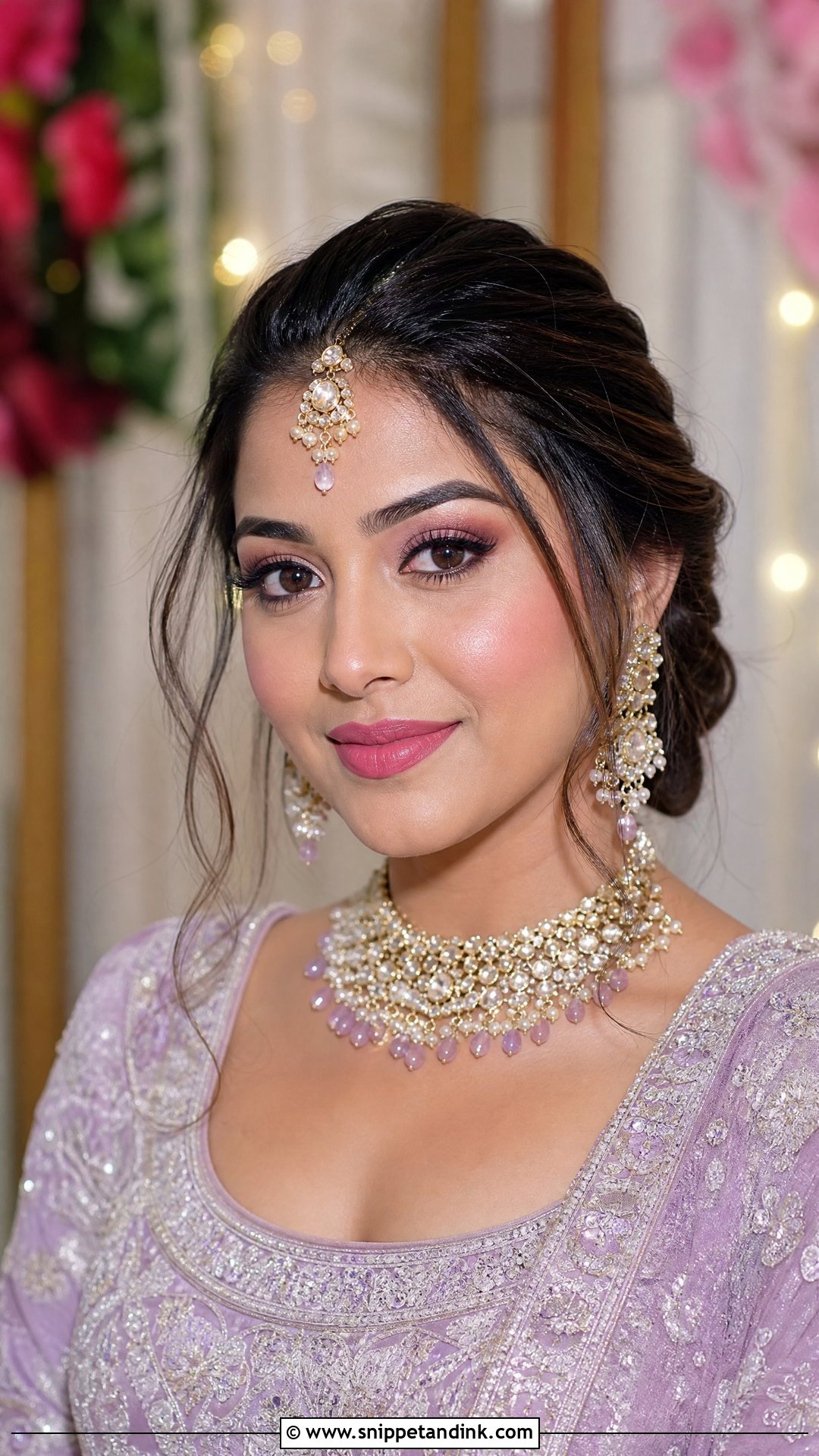 Indian Bridal Makeup With Pink Lip - Snippet and Ink - 20 Indian Wedding Makeup Bridal Looks Brown Skin