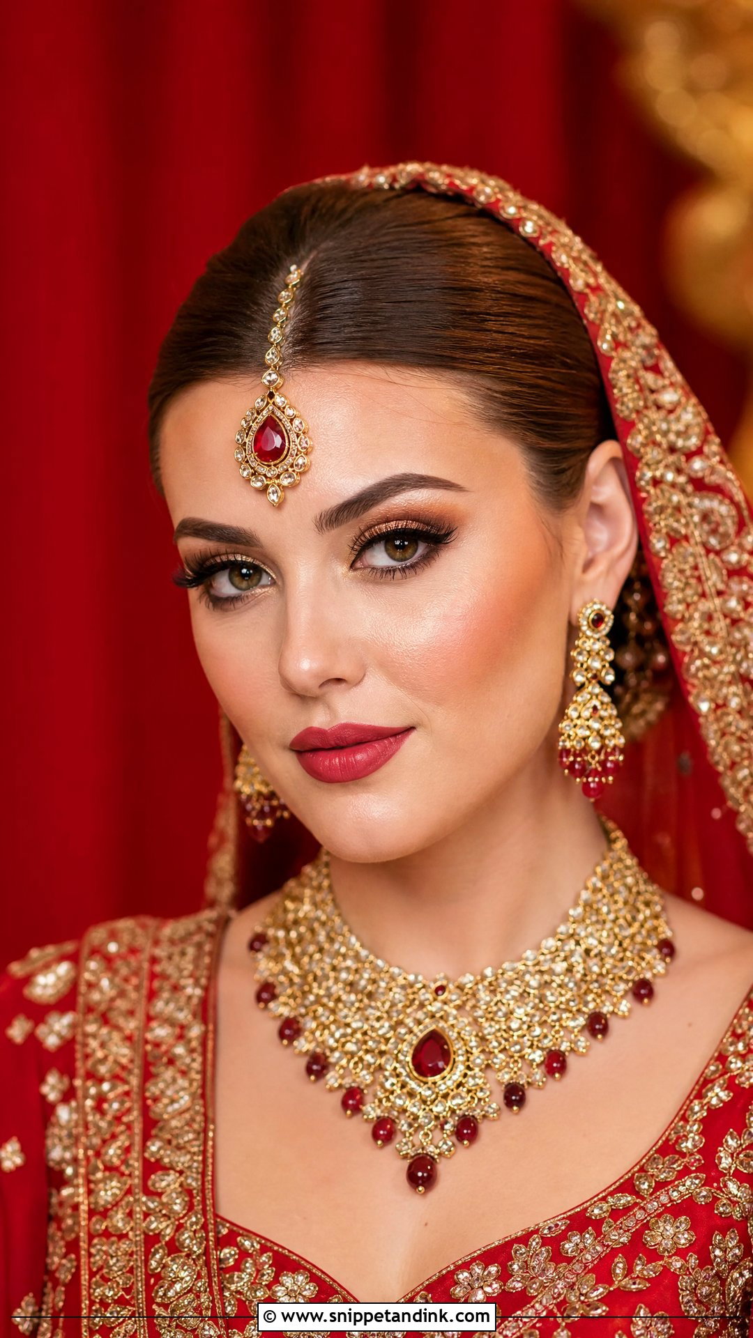 Indian Bridal Makeup With Red Lehenga - Snippet and Ink - 25 Indian Wedding Makeup Bridal Looks