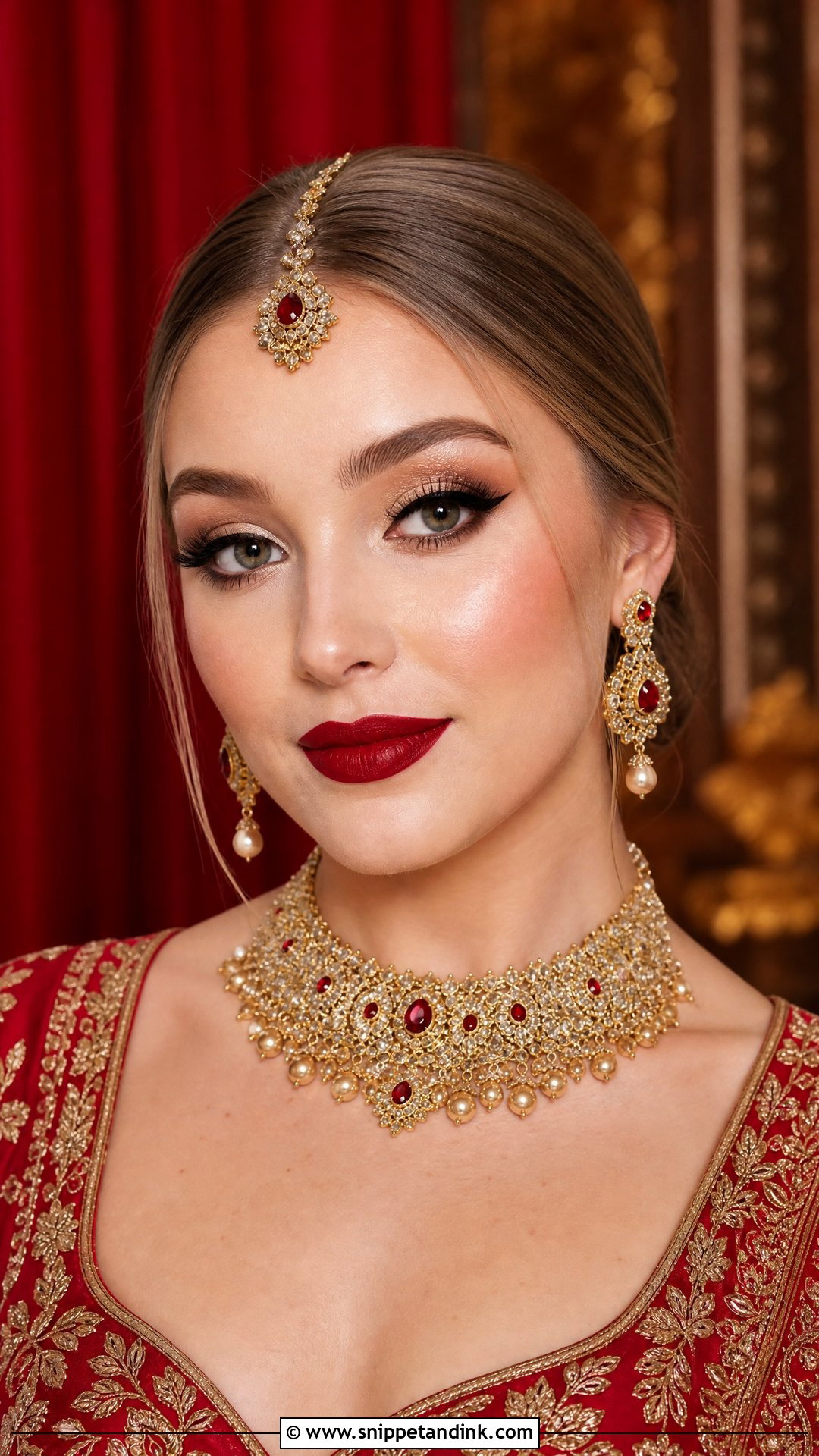 Indian Bridal Makeup With Red Lip - Snippet and Ink - 25 Indian Wedding Makeup Bridal Looks
