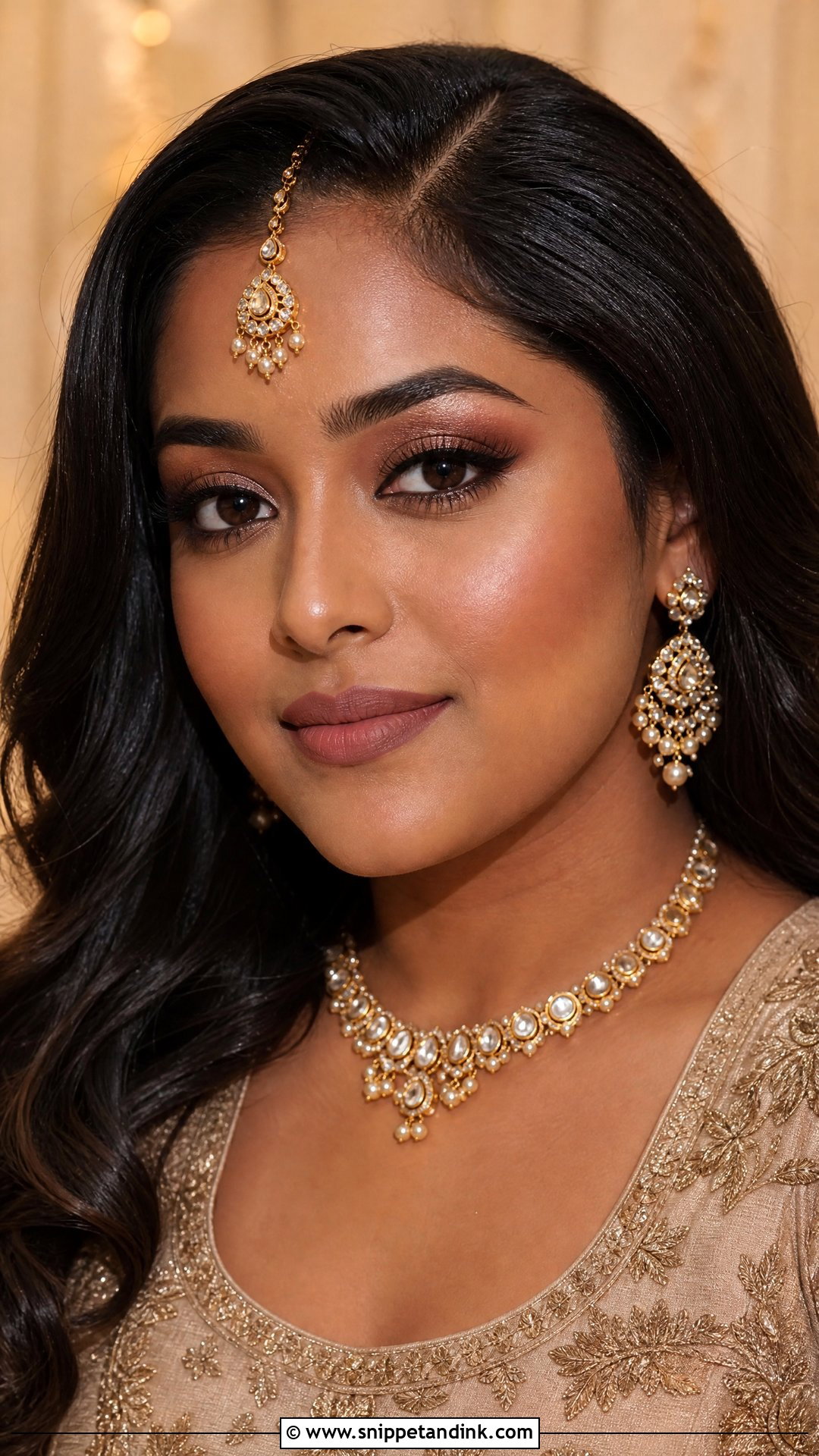 Indian Bridal Makeup With Soft Glam - Snippet and Ink - 20 Indian Bridal Makeup for Dark Skin Ideas