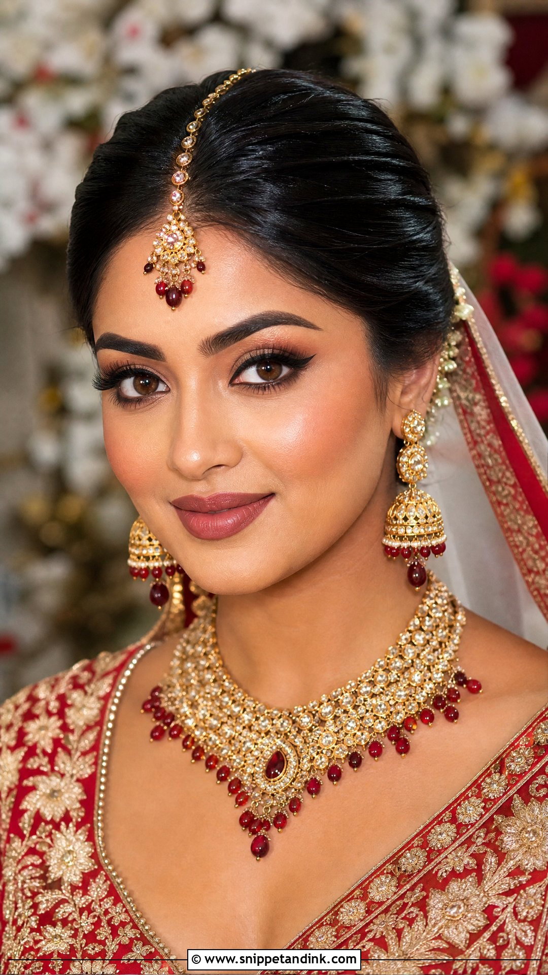 Indian Bridal Makeup With Winged Eyeliner - Snippet and Ink - 20 Indian Wedding Makeup Bridal Looks Brown Skin