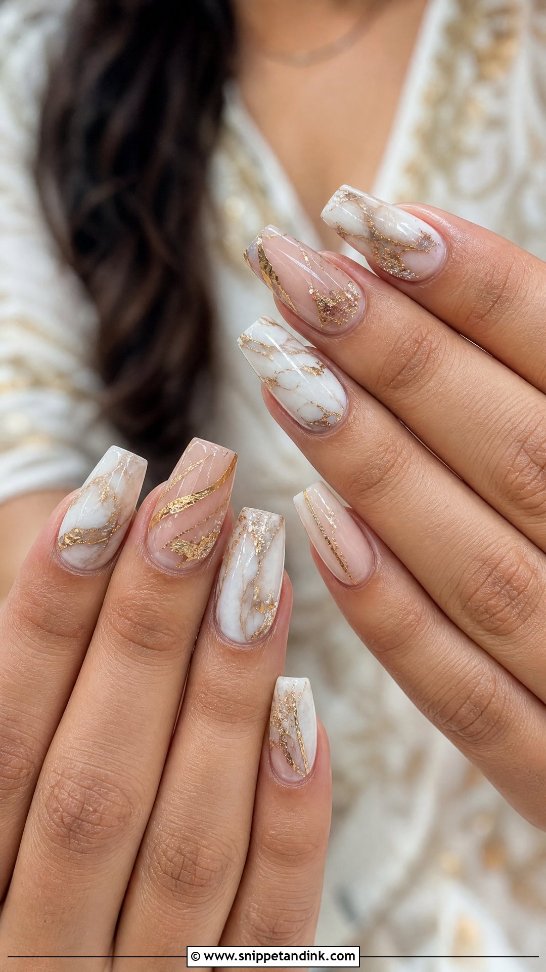 Indian Bridal Marble Nails - Snippet and Ink - 25 Indian Bridal Nails Designs Brides