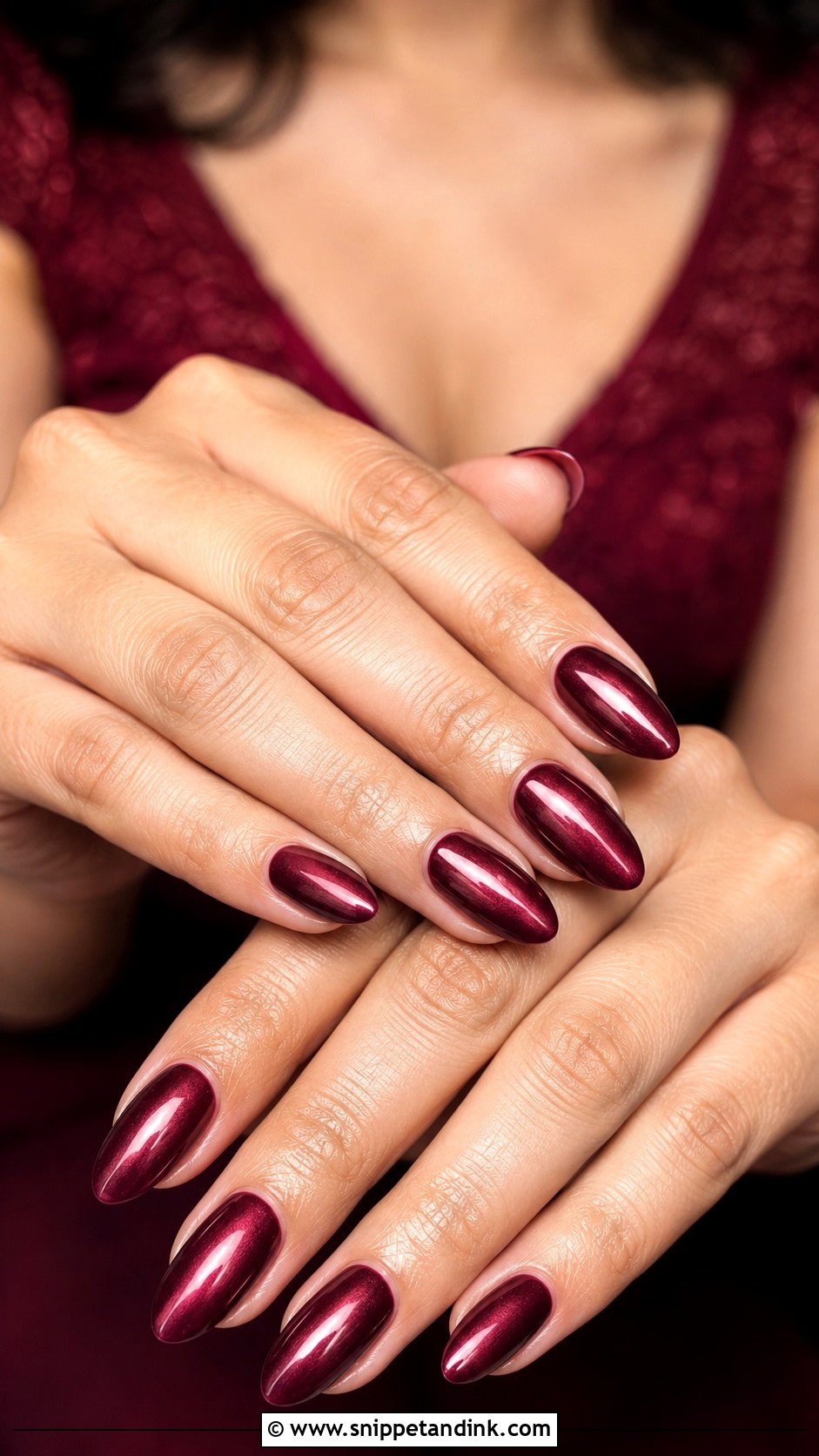 Indian Bridal Maroon Chrome Nails - Snippet and Ink - 30 Indian Bridal Nails