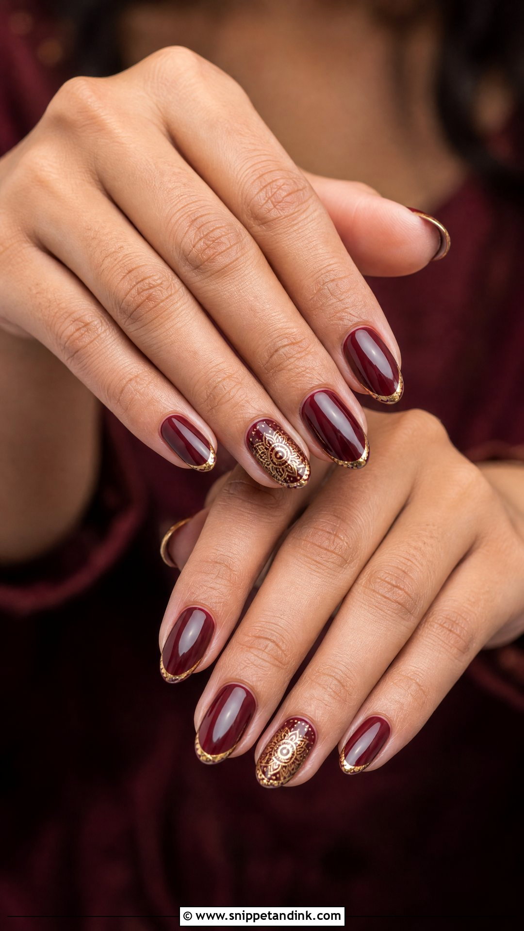 Indian Bridal Maroon Nails - Snippet and Ink - 25 Indian Bridal Nails Designs Brides
