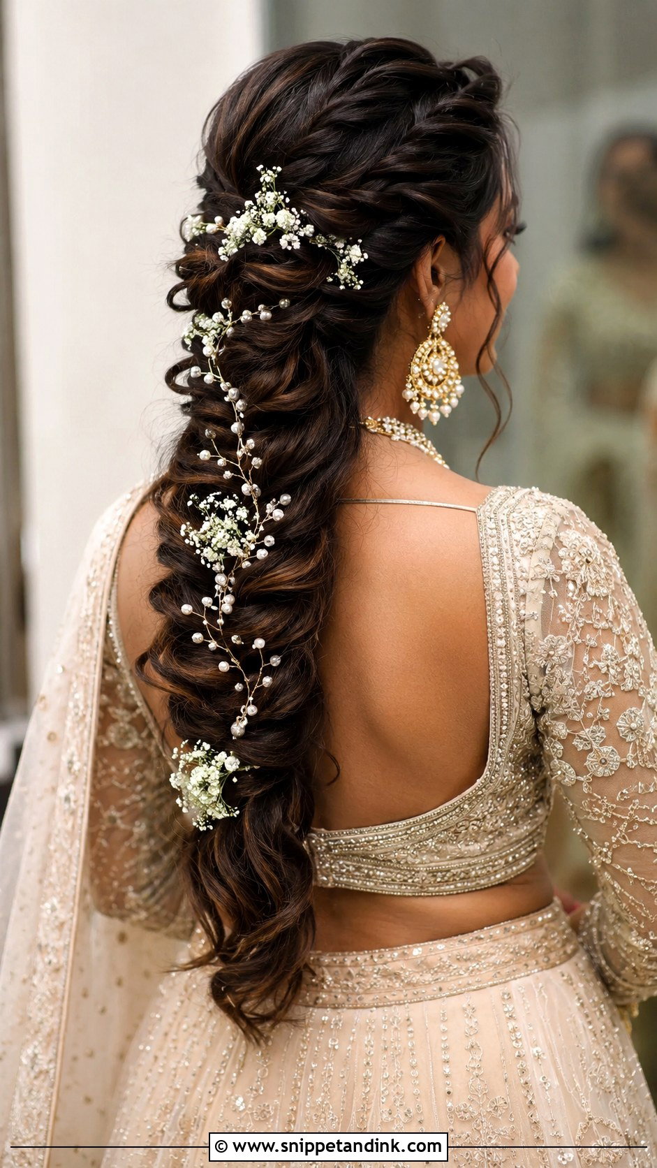 Indian Bridal Mermaid Braid - Snippet and Ink - 20 Indian Bride Braid Hairstyle Ideas
