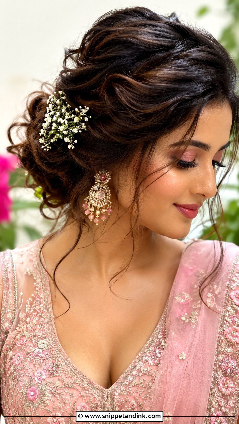 Indian Bridal Messy Bun - Snippet and Ink - 15 Indian Bride Bun Hairstyle Ideas