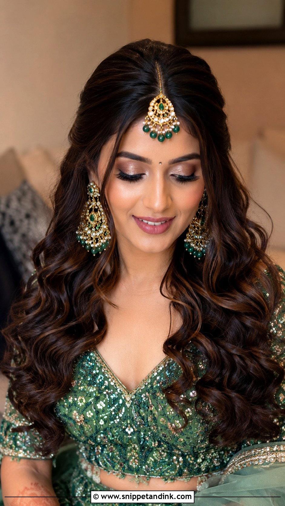Indian Bridal Open Curls - Snippet and Ink - 15 Latest Indian Bridal Hairstyles