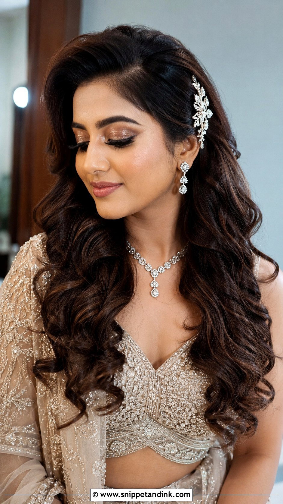 Indian Bridal Open Curls For Round Face - Snippet and Ink - 15 Indian Bridal Hairstyles for Round Face