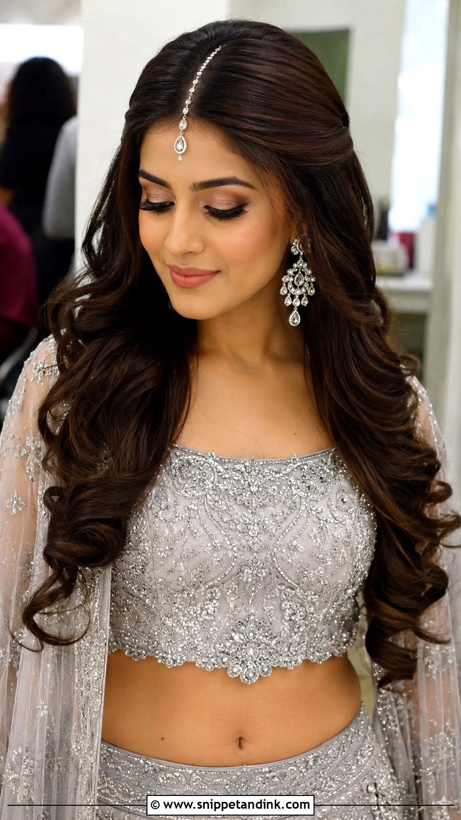 Indian Bridal Open Curls - Snippet and Ink - 15 Indian Bridal Hairdo Ideas