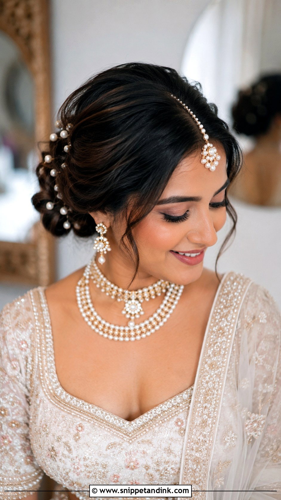 Indian Bridal Pearl Juda Bun - Snippet and Ink - 15 Indian Bridal Juda Buns Hairstyle