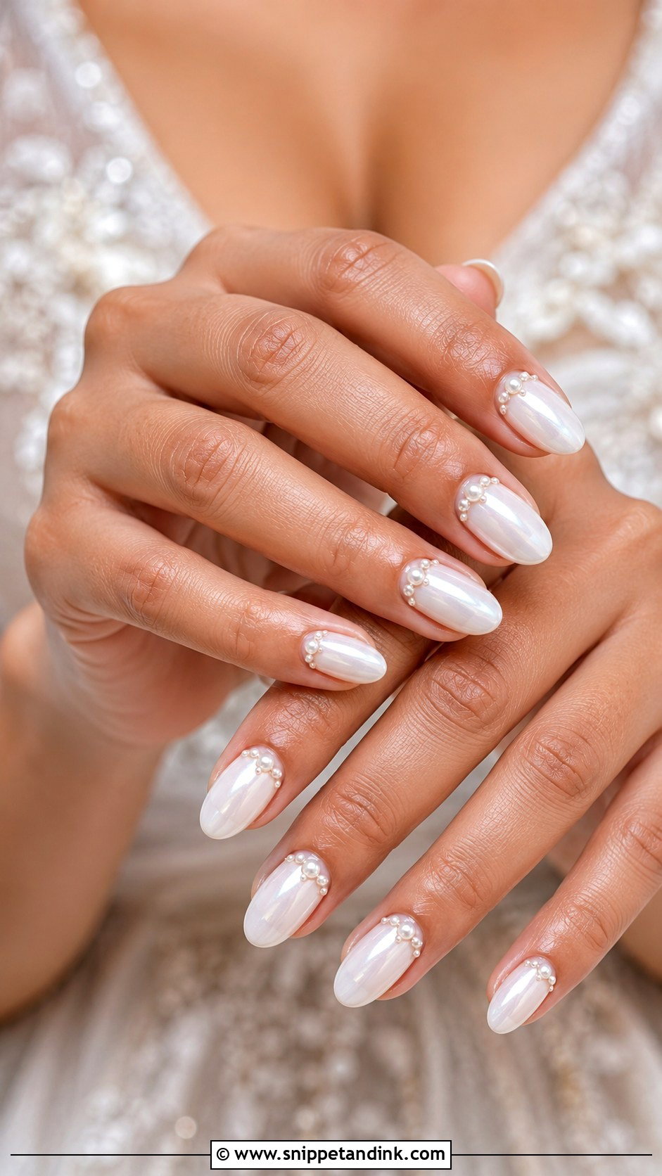 Indian Bridal Pearl White Nails - Snippet and Ink - 30 Indian Bridal Nails