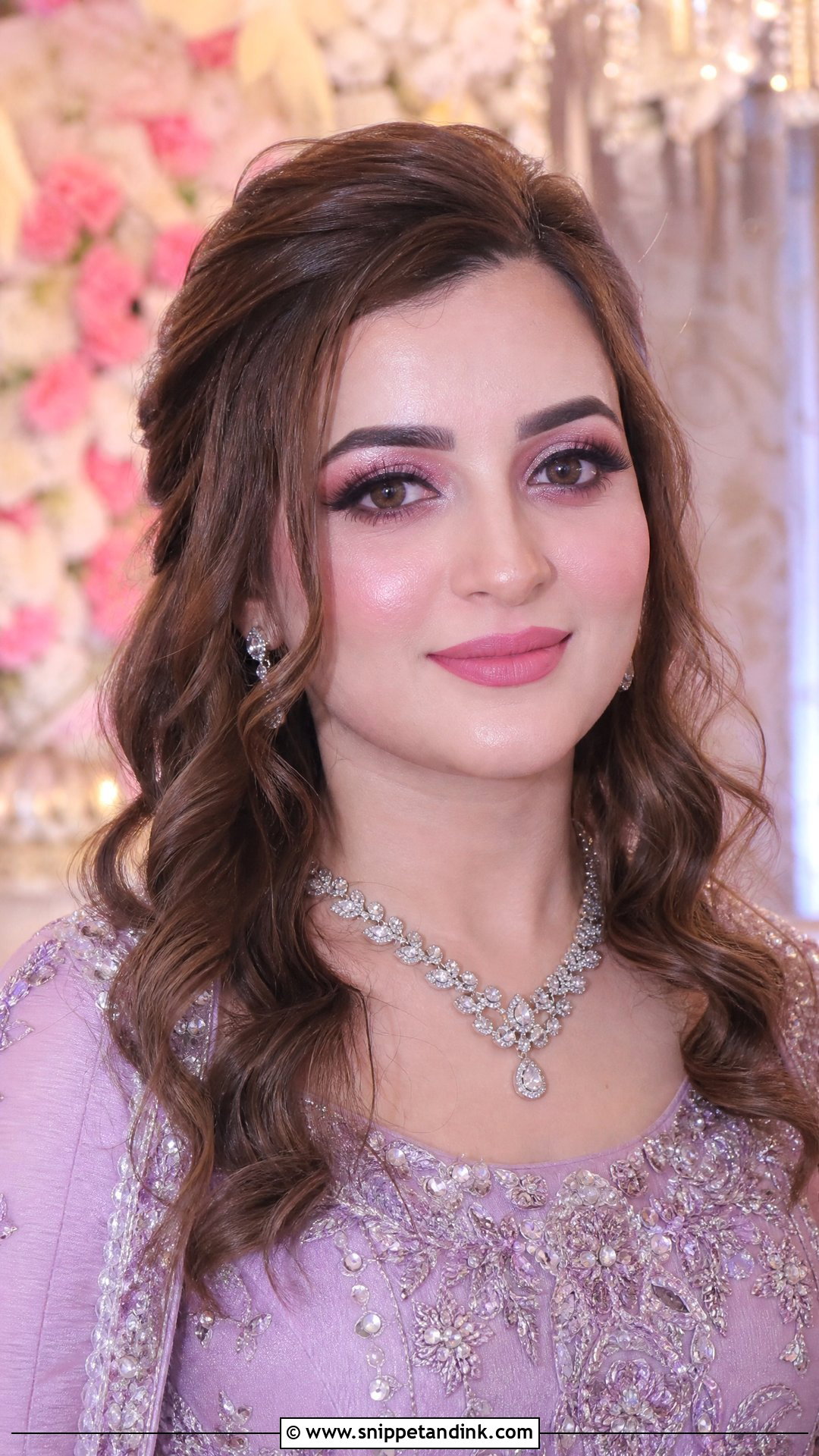 Indian Bridal Pink Makeup With Loose Curls - Snippet and Ink - 20 Indian Wedding Makeup Bridal Looks Hair Styles Asian Bride