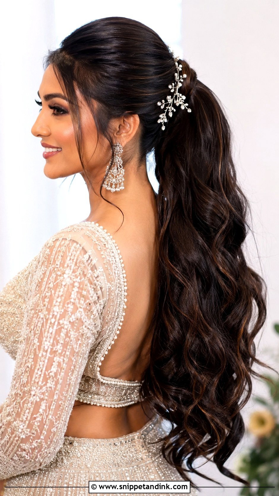 Indian Bridal Ponytail - Snippet and Ink - 15 Indian Wedding Bridal Hair Ideas