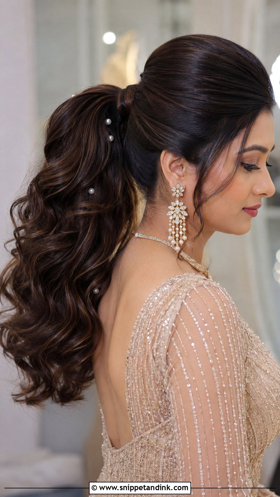 Indian Bridal Ponytail For Long Hair - Snippet and Ink - 15 Indian Bridal Hairstyles for Long Hair