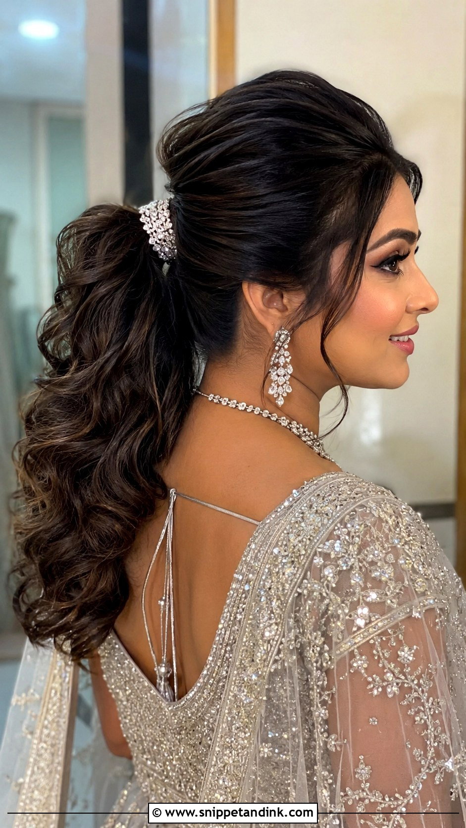 Indian Bridal Ponytail For Round Face - Snippet and Ink - 15 Indian Wedding Hairstyle for Round Face Ideas