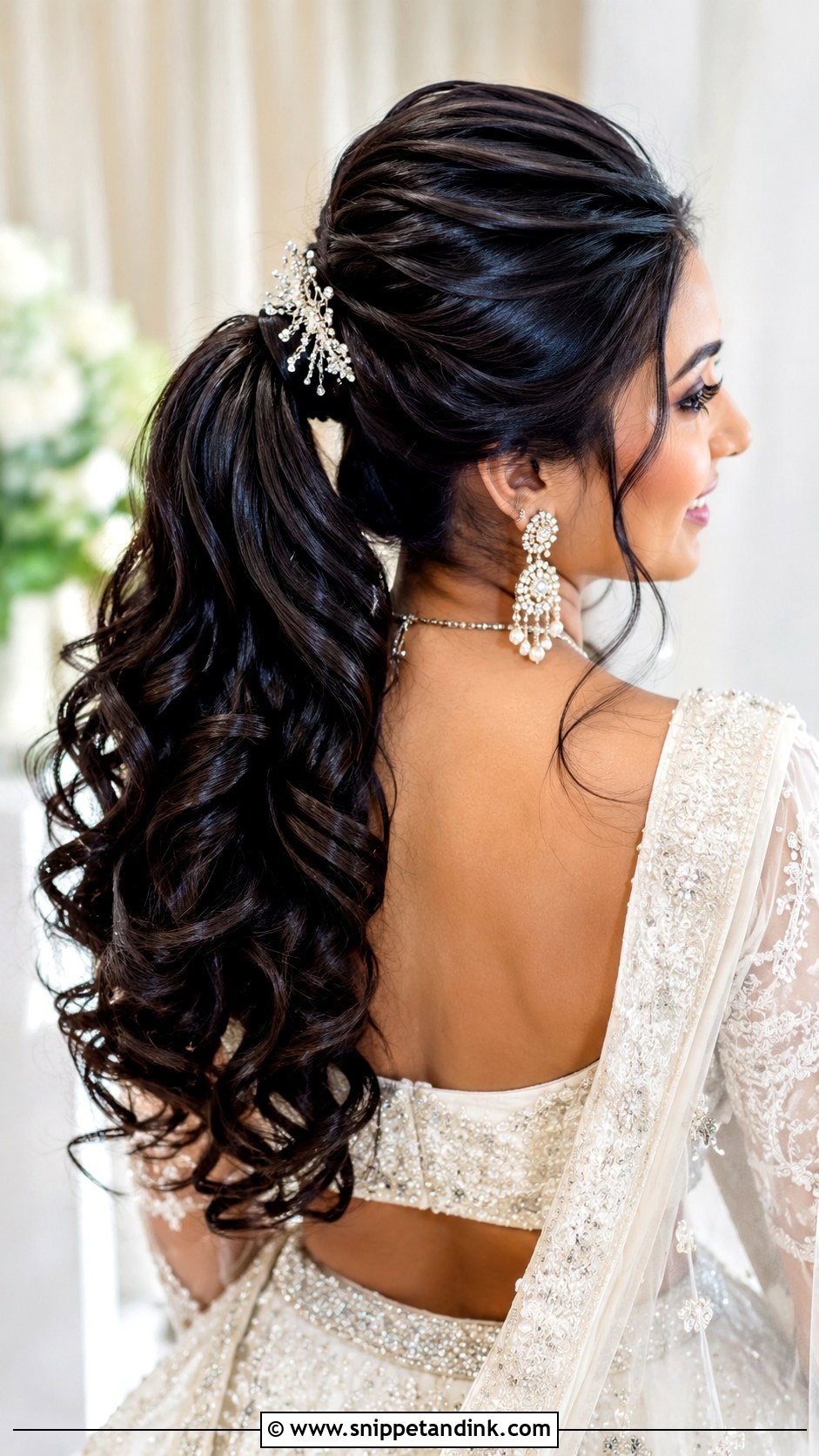 Indian Bridal Ponytail With Curls - Snippet and Ink - 15 Indian Hair Styles for Bridal