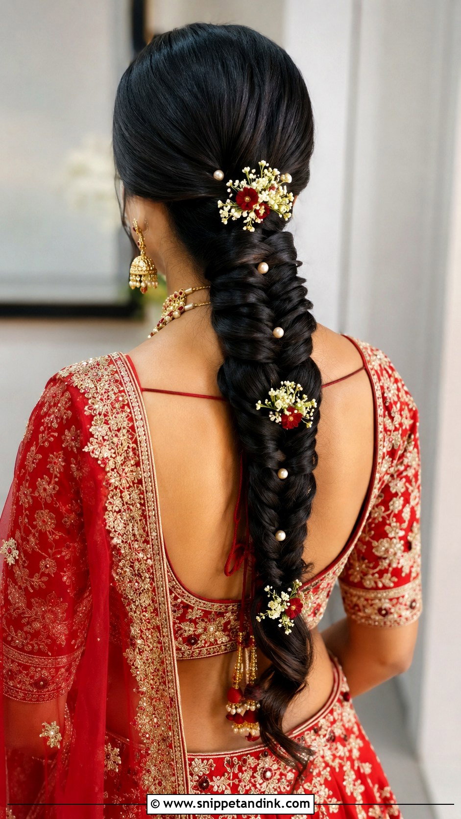 Indian Bridal Ponytail With Fishtail Braid - Snippet and Ink - 15 Indian Bridal Ponytail Hairstyles