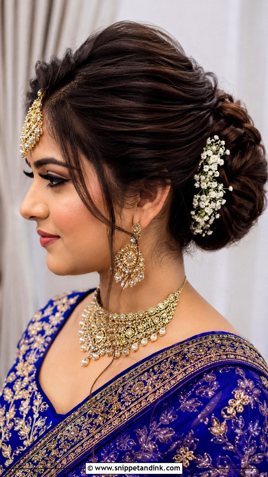 Indian Bridal Puff Bun - Snippet and Ink - 15 Indian Bride Hairstyles