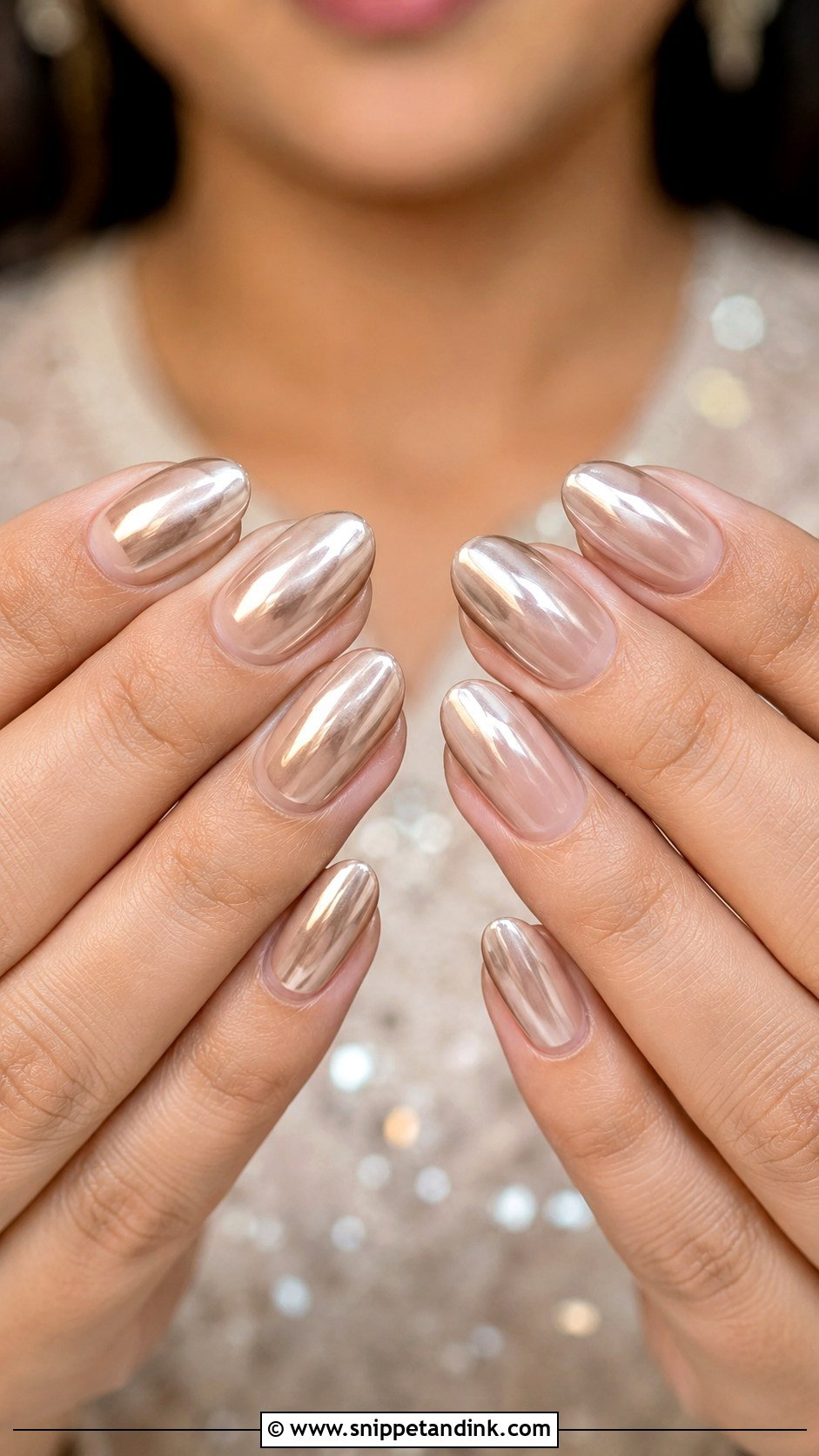 Indian Bridal Reception Chrome Nails - Snippet and Ink - 30 Indian Bridal Nails