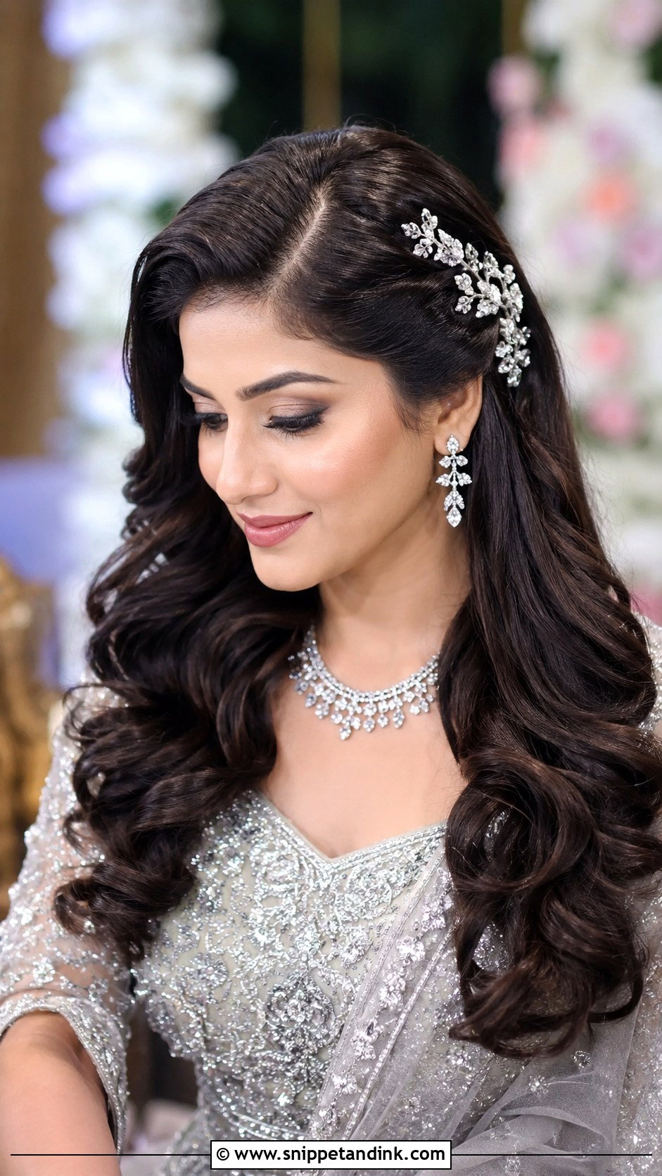 Indian Bridal Reception Front Hairstyle - Snippet and Ink - 20 Indian Wedding Bridal Front Hairstyle Ideas