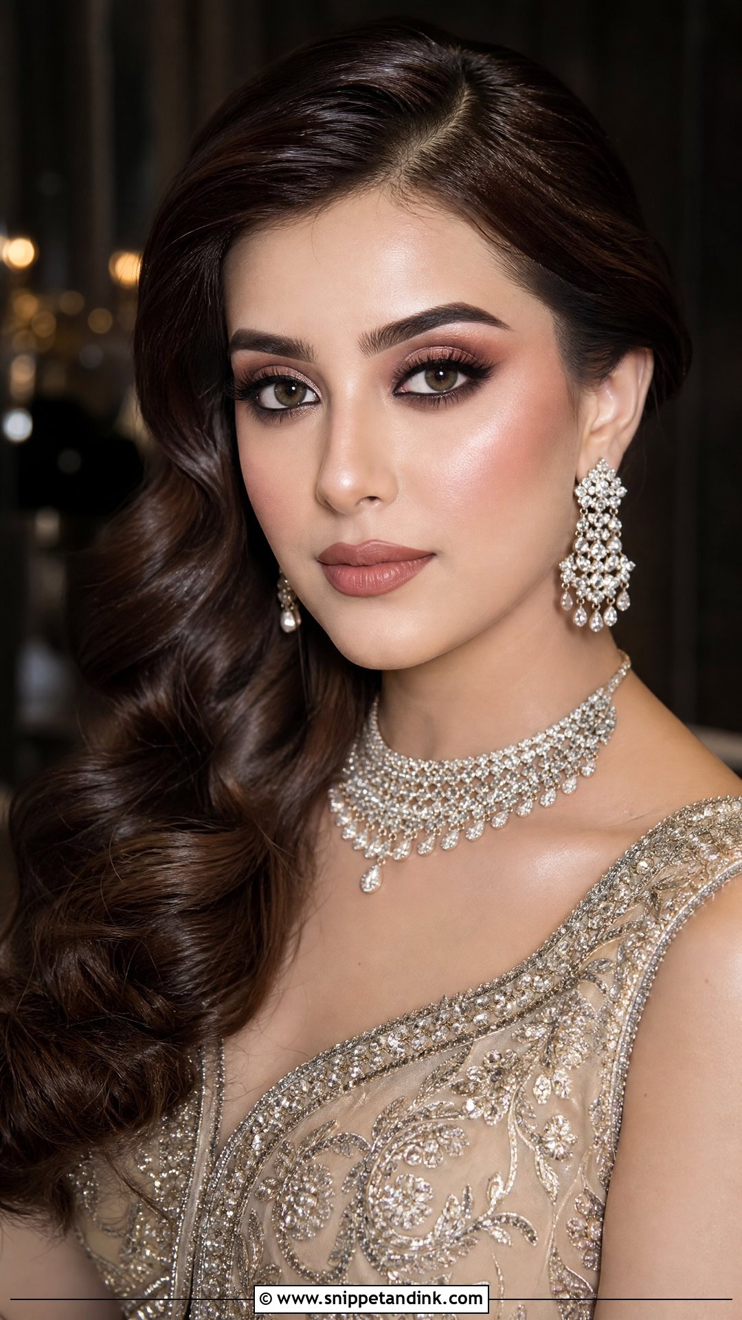Indian Bridal Reception Makeup With Hollywood Waves - Snippet and Ink - 20 Indian Wedding Makeup Bridal Looks Hair Styles Asian Bride