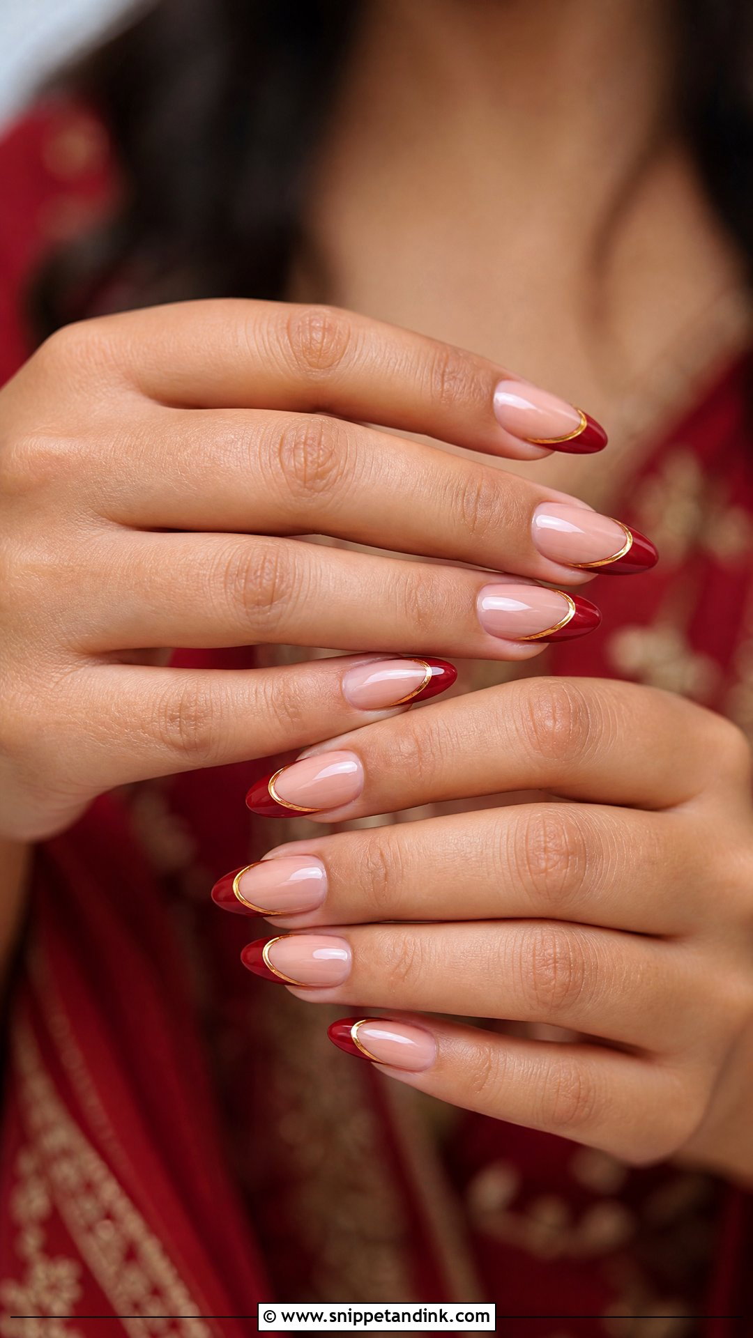 Indian Bridal Red French Nails - Snippet and Ink - 25 Indian Bridal Nails Designs Brides