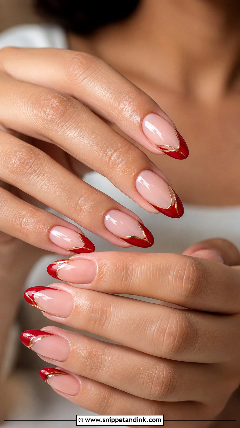 Indian Bridal Red French Tip Nails - Snippet and Ink - 30 Indian Bridal Nails