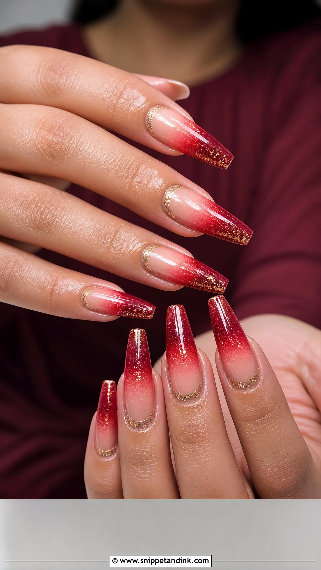 Indian Bridal Red Ombre Nails - Snippet and Ink - 25 Indian Bridal Nails Designs Brides