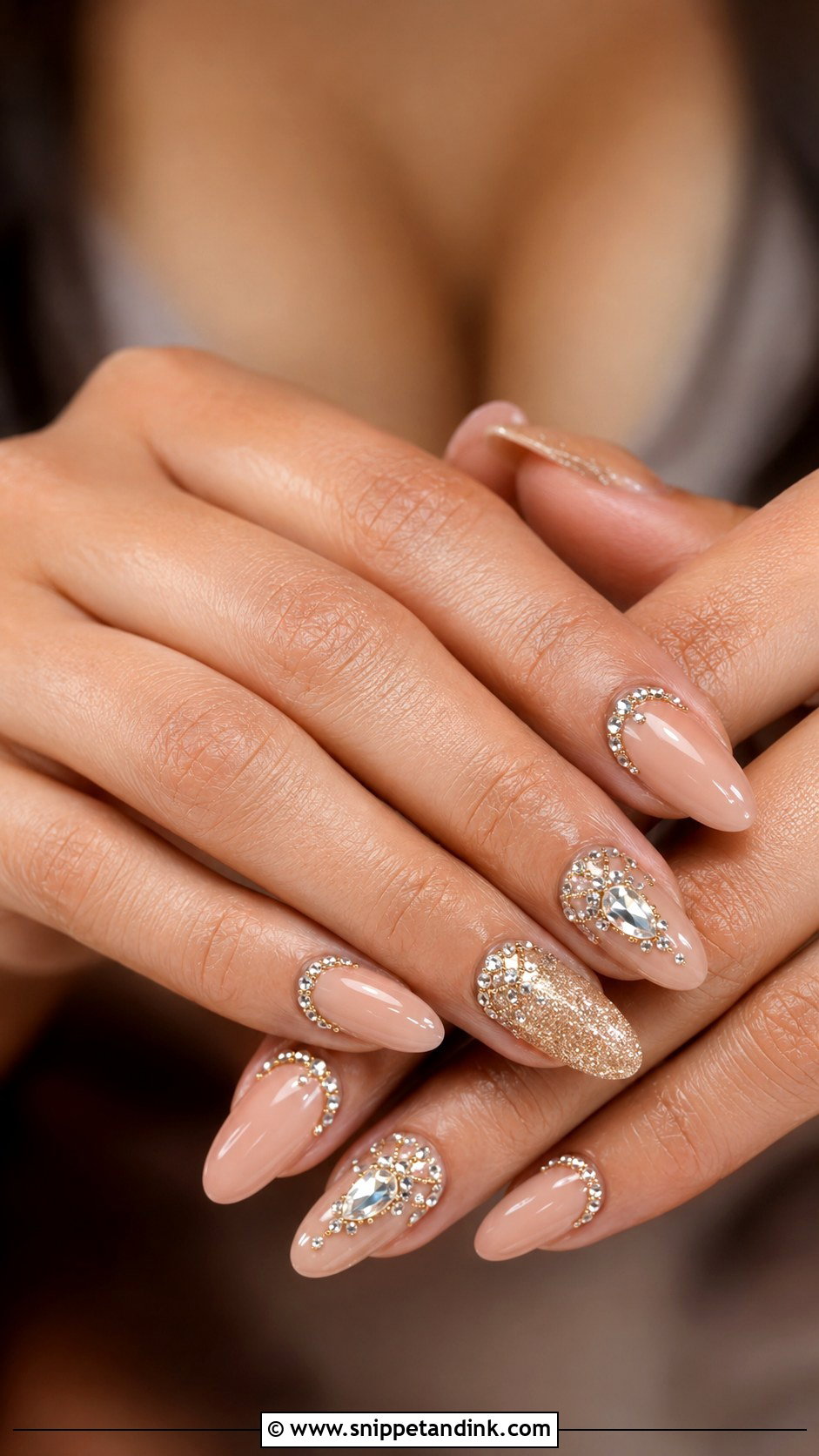 Indian Bridal Rhinestone Nails - Snippet and Ink - 30 Indian Bridal Nails