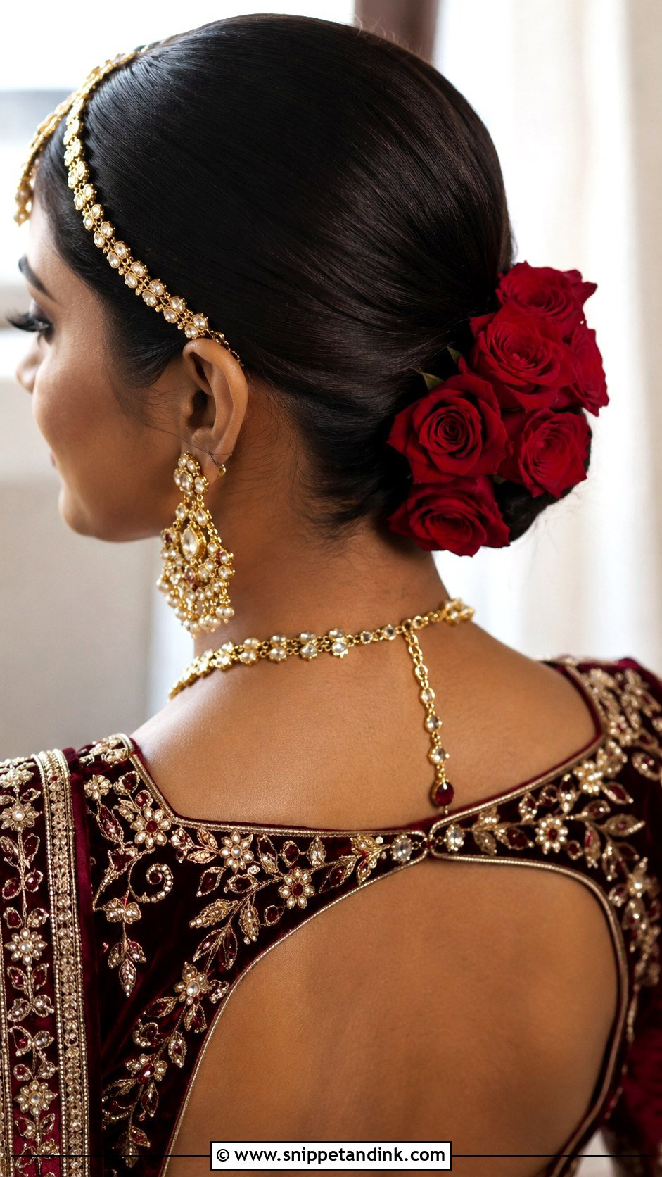 Indian Bridal Rose Bun - Snippet and Ink - 15 Indian Bride Bun Hairstyle Ideas
