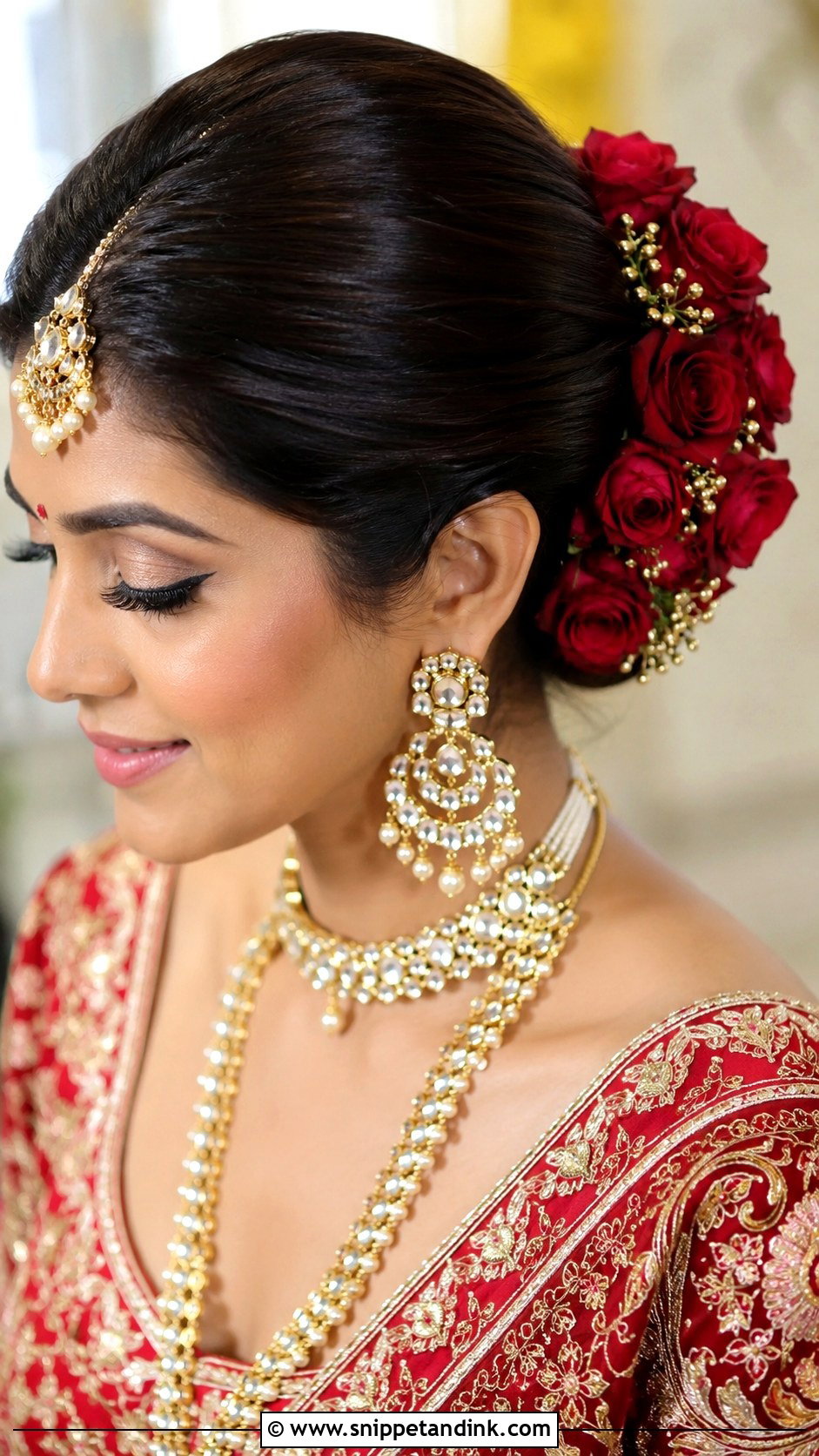 Indian Bridal Rose Juda Bun - Snippet and Ink - 15 Indian Bridal Juda Buns Hairstyle