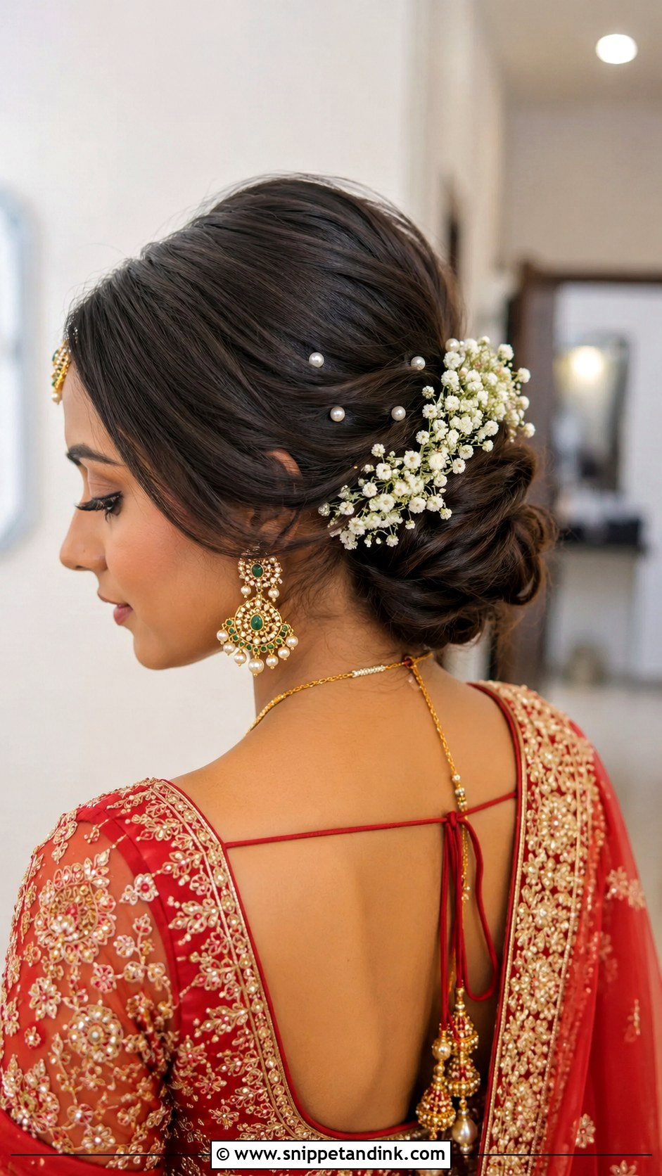 Indian Bridal Short Hair Bun - Snippet and Ink - 15 Latest Indian Bridal Hairstyles