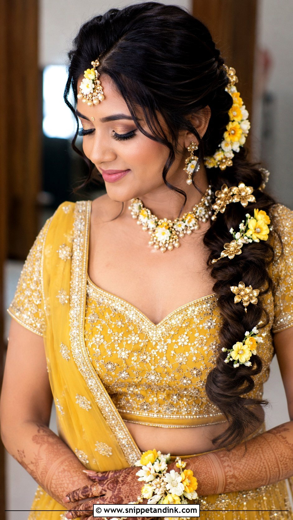 Indian Bridal Side Braid - Snippet and Ink - 15 Indian Bride Wedding Hairstyles