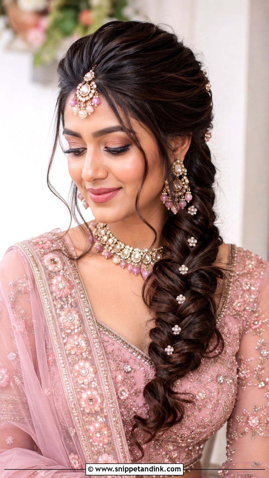 Indian Bridal Side Braid - Snippet and Ink - 15 Indian Hair Styles for Bridal