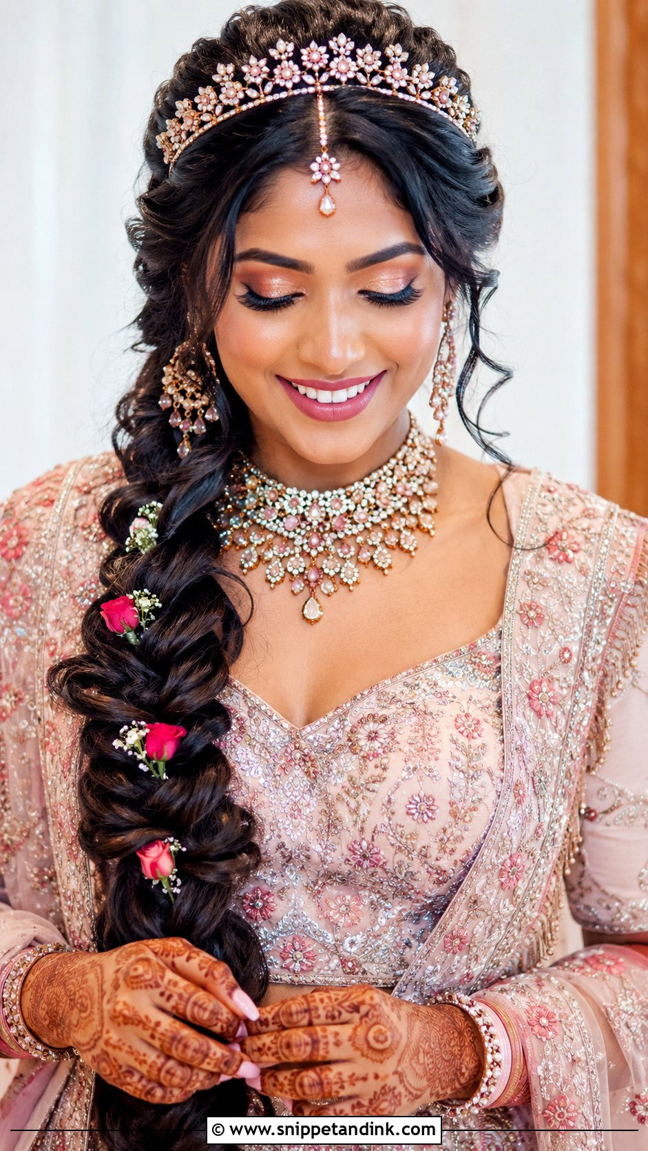 Indian Bridal Side Braid - Snippet and Ink - 20 Indian Wedding Bridal Braid Hairstyle Ideas