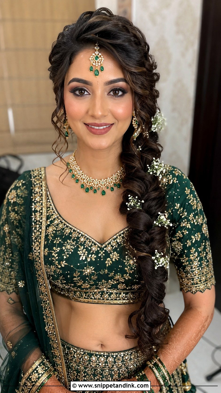 Indian Bridal Side Braid Front View - Snippet and Ink - 20 Indian Front View Bridal Hairstyles